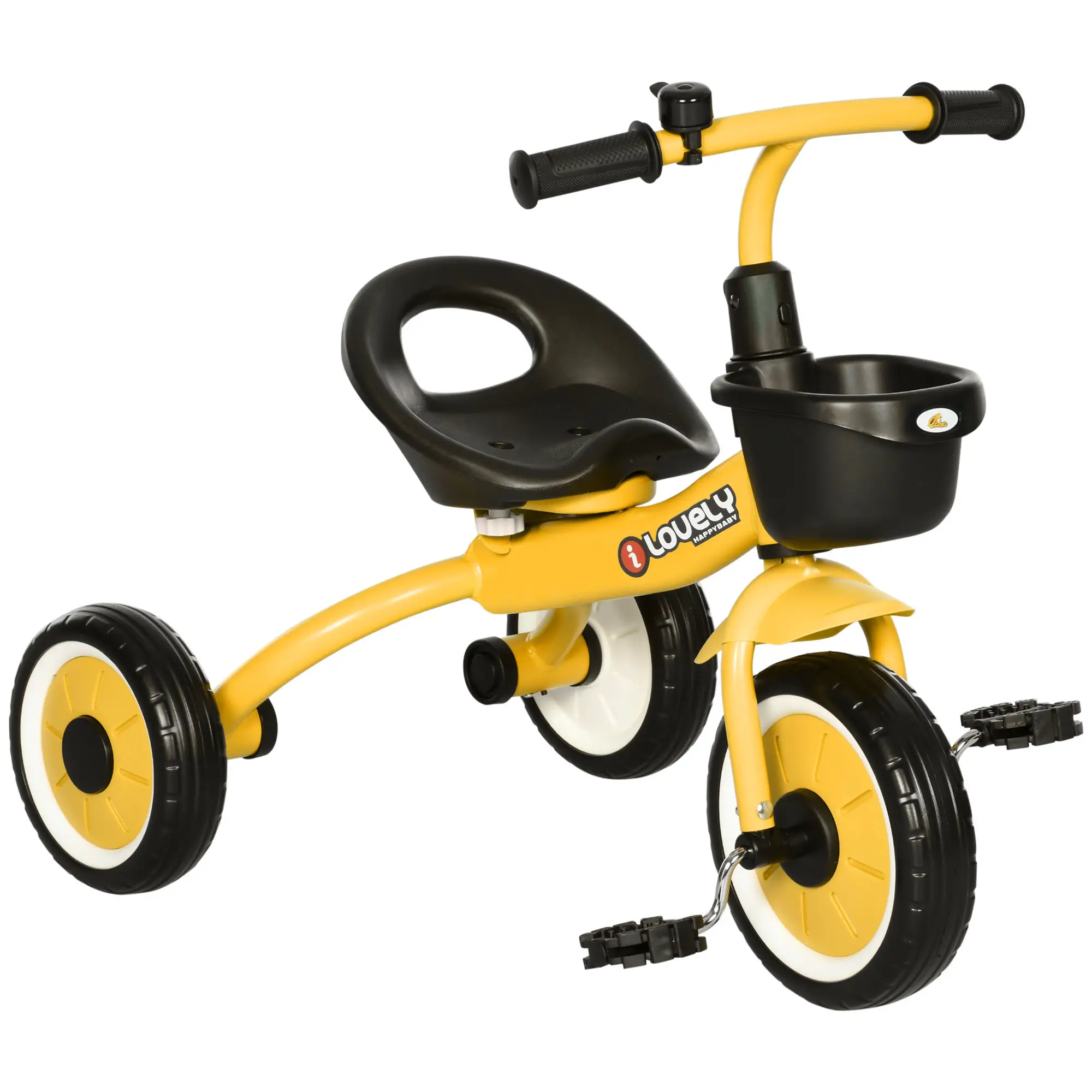 Toddler Tricycle for 2-5 Year Olds, Adjustable Seat, Basket, Bell, Yellow - Image 11