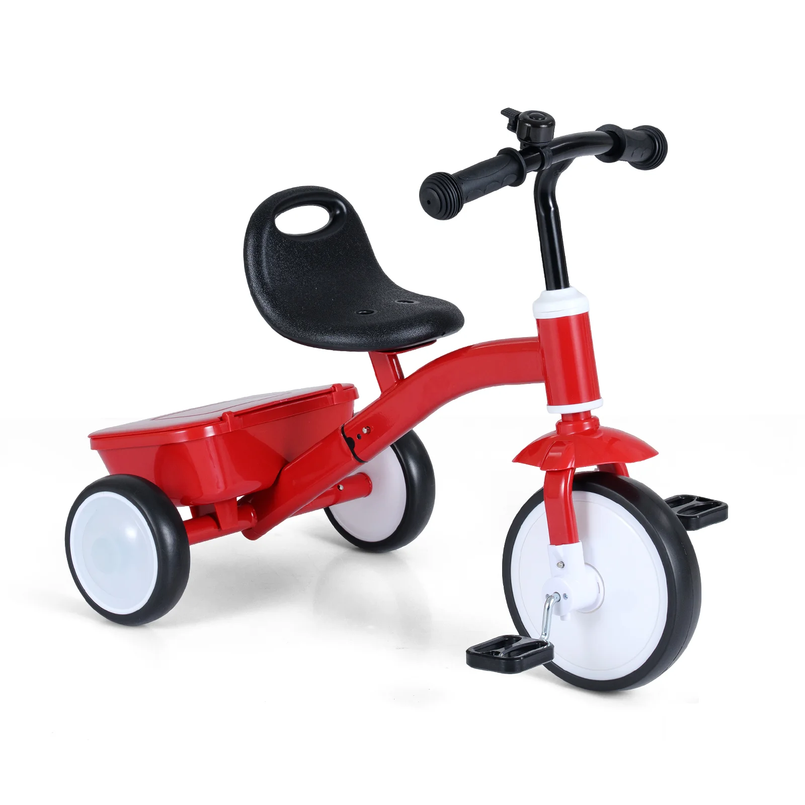 Toddler Tricycle with Glowing Wheels and 4-Level Adjustable Seat - Image 4