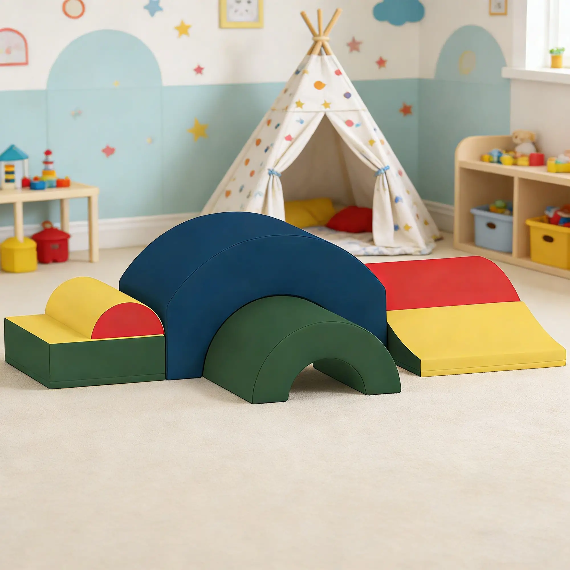 Toddlers Climbing Toys, 5-Piece Foam Blocks, Soft Play Set - Image 10