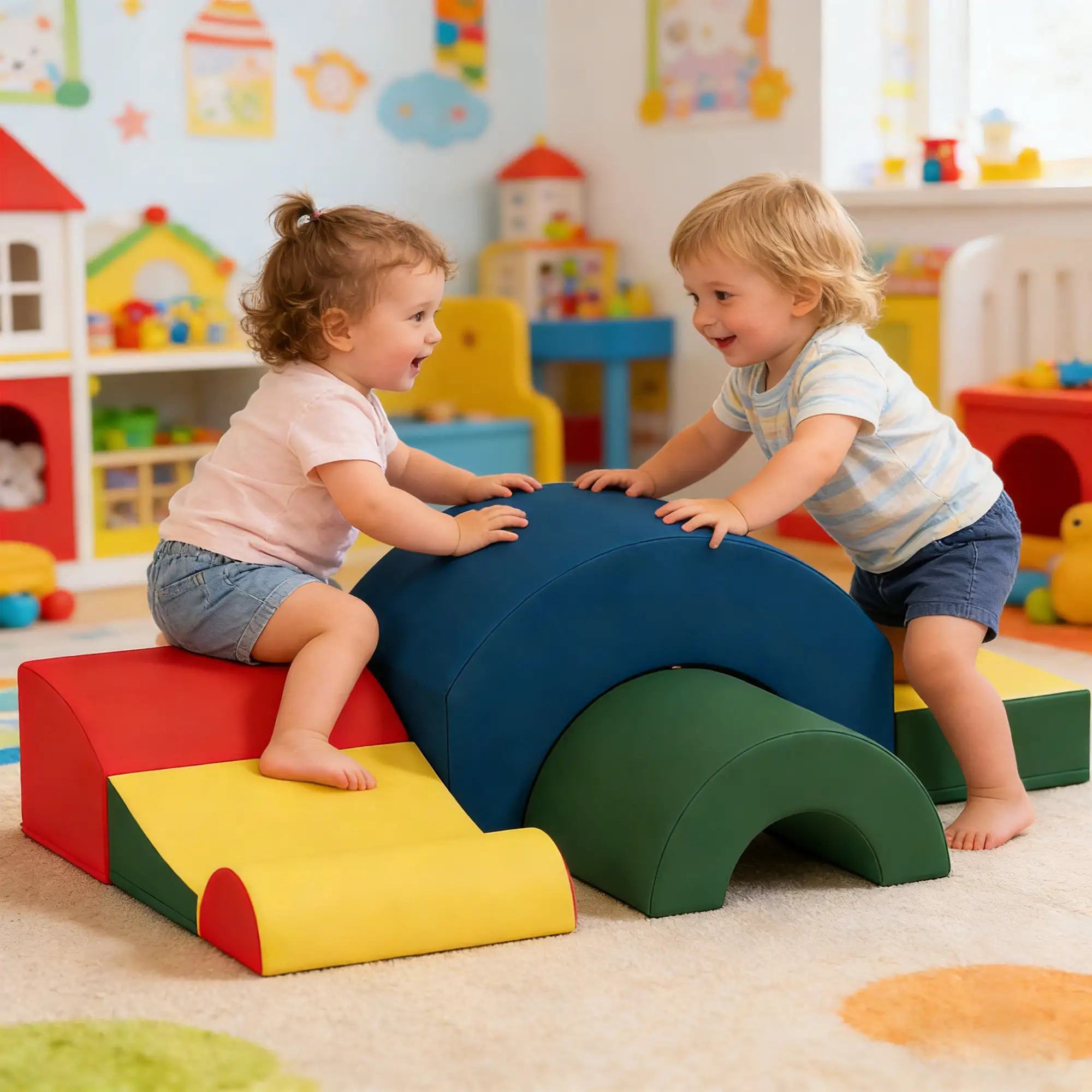 Toddlers Climbing Toys, 5-Piece Foam Blocks, Soft Play Set - Image 2