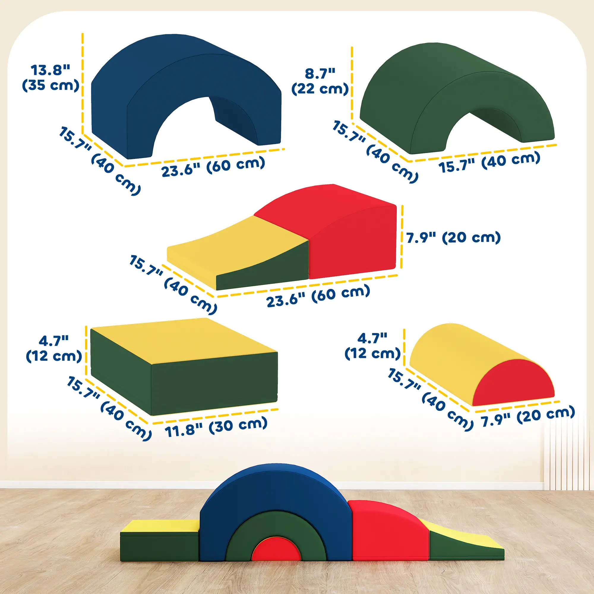 Toddlers Climbing Toys, 5-Piece Foam Blocks, Soft Play Set - Image 3