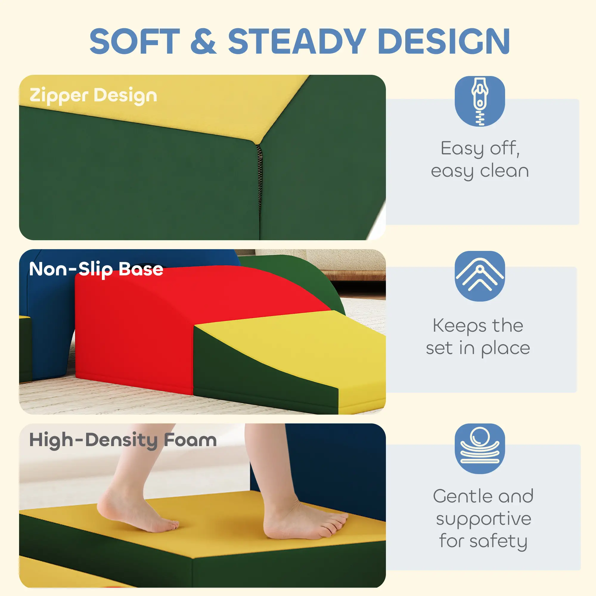 Toddlers Climbing Toys, 5-Piece Foam Blocks, Soft Play Set - Image 5