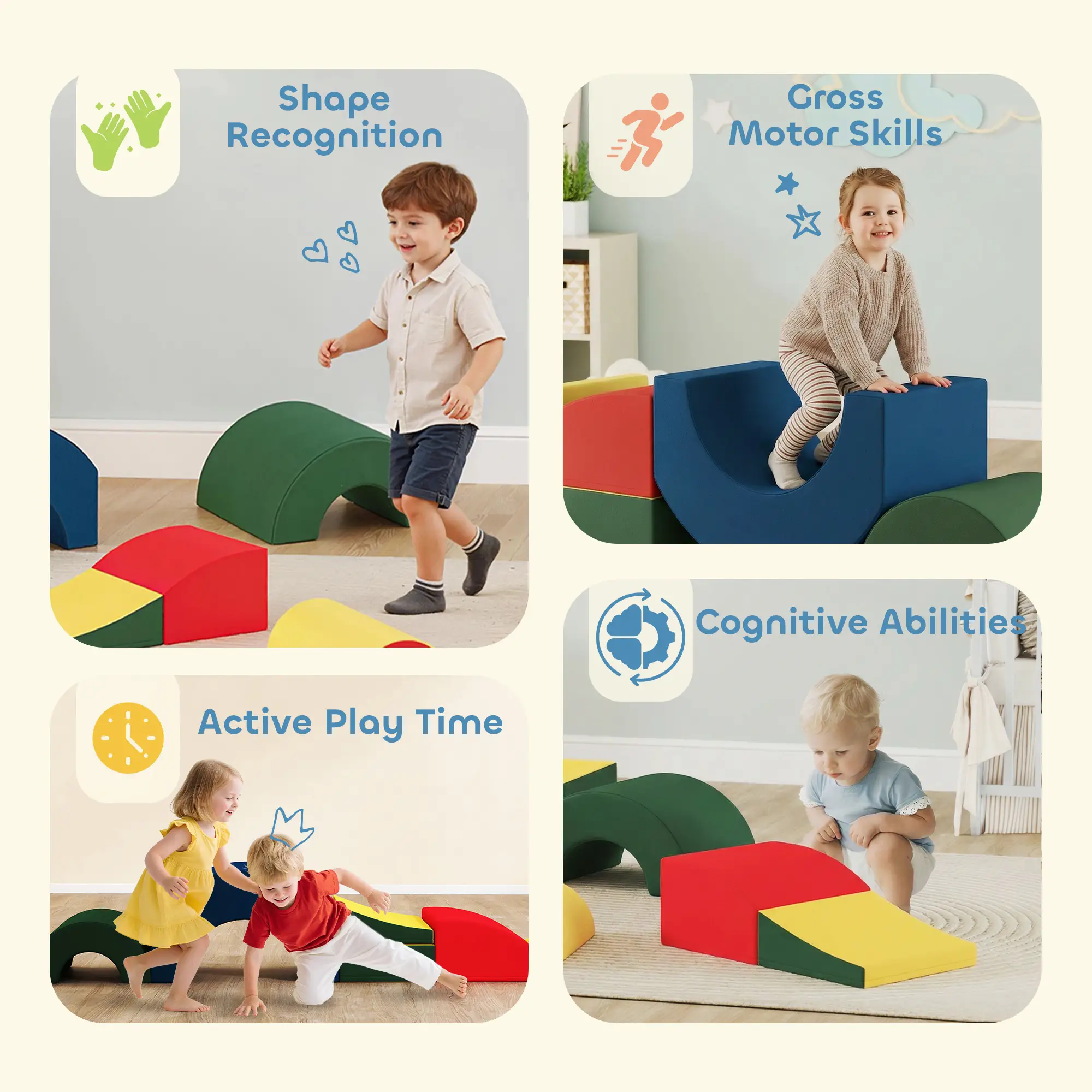 Toddlers Climbing Toys, 5-Piece Foam Blocks, Soft Play Set - Image 6
