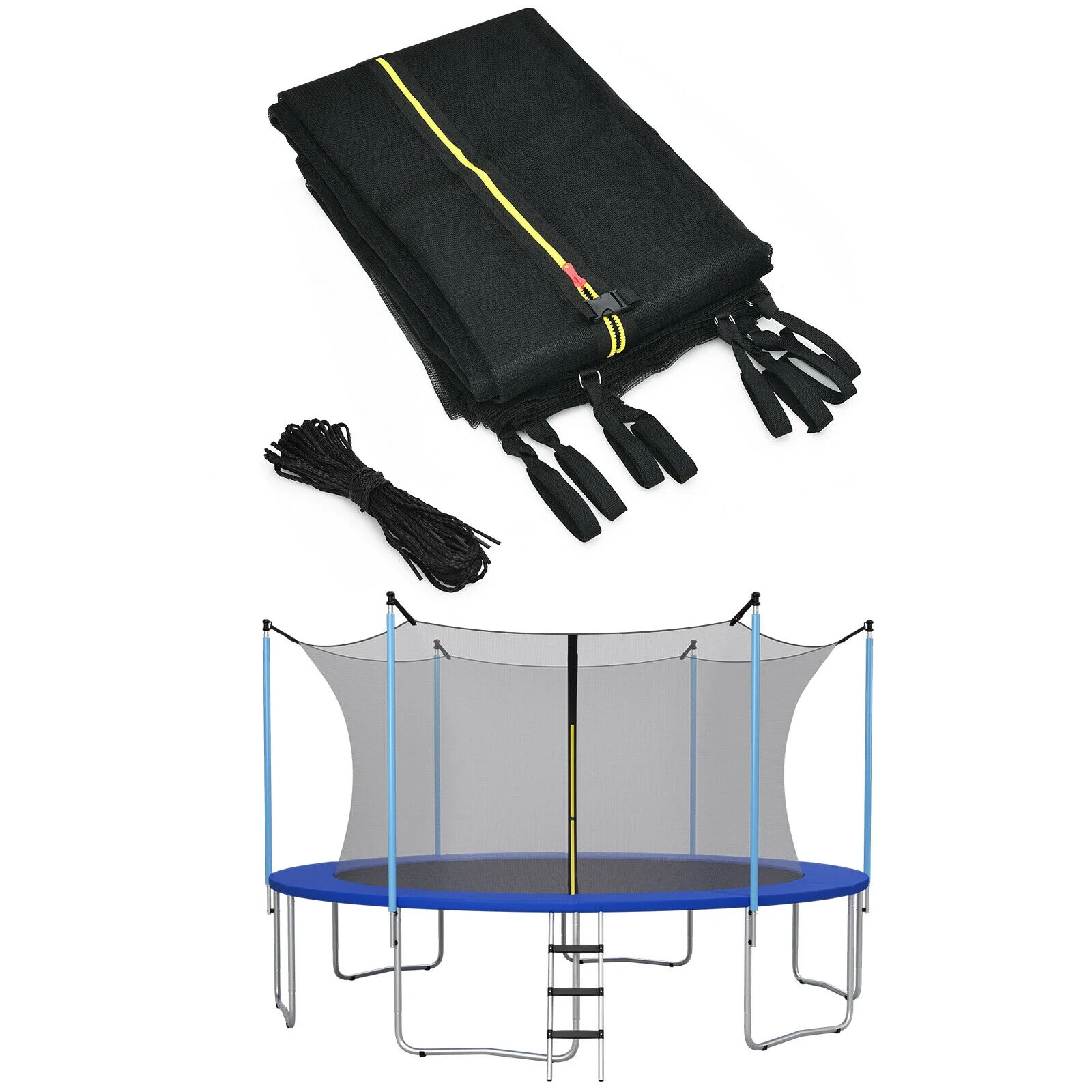 Trampoline Safety Enclosure Net, 8 ft, Weather-Resistant, Black