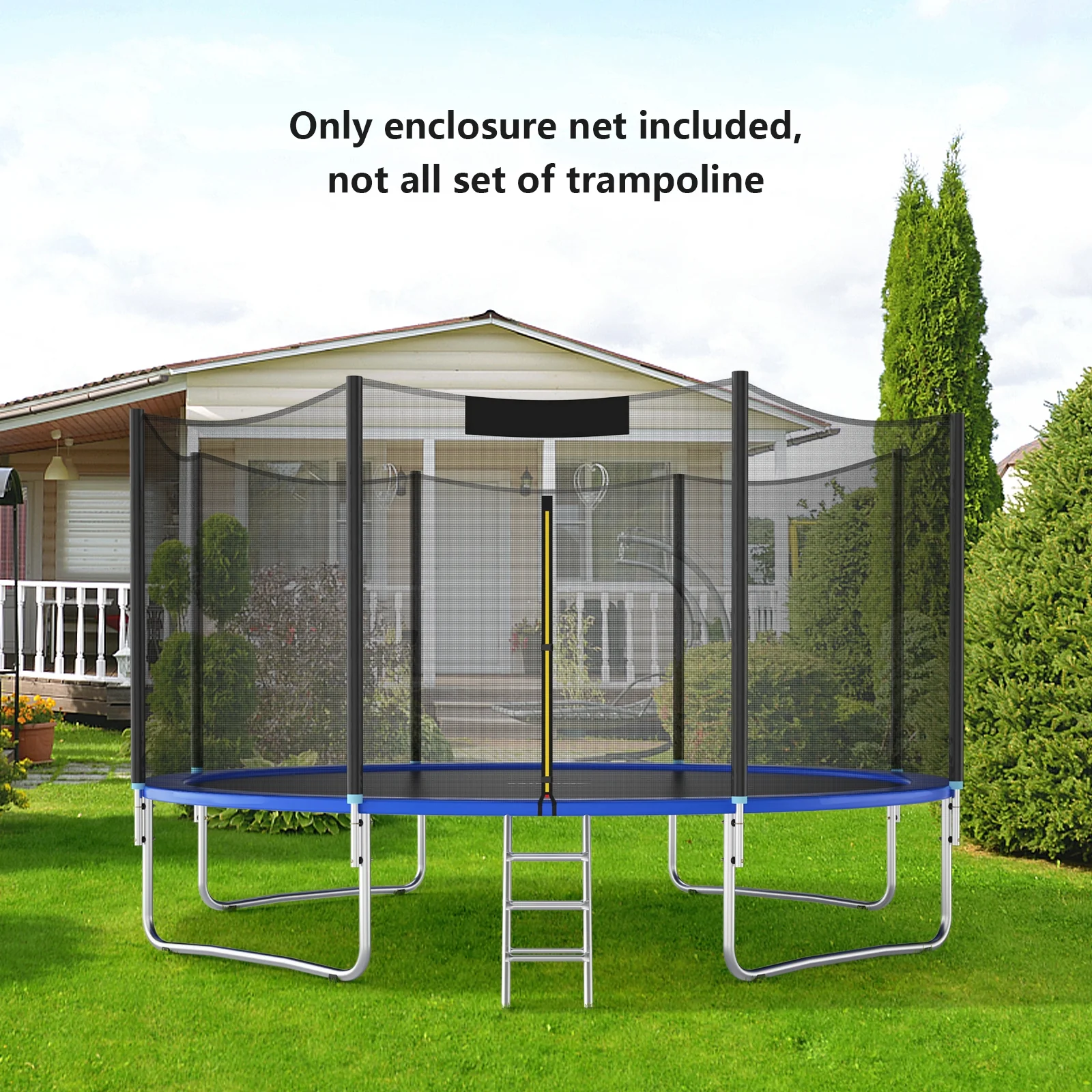 Trampoline Safety Replacement Enclosure Net, 10 ft, Black - Image 9