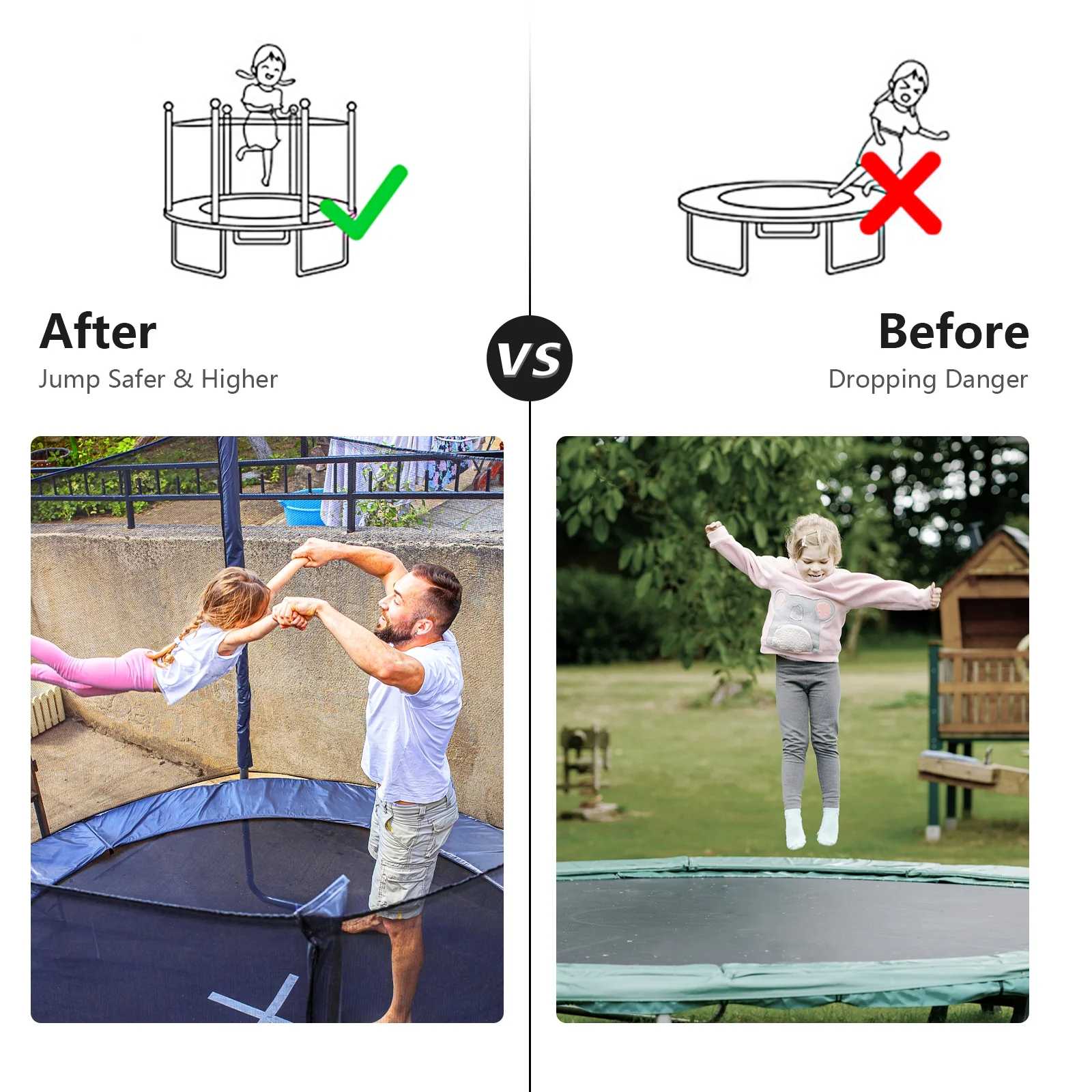 Trampoline Safety Replacement Enclosure Net, 8 ft - Image 10