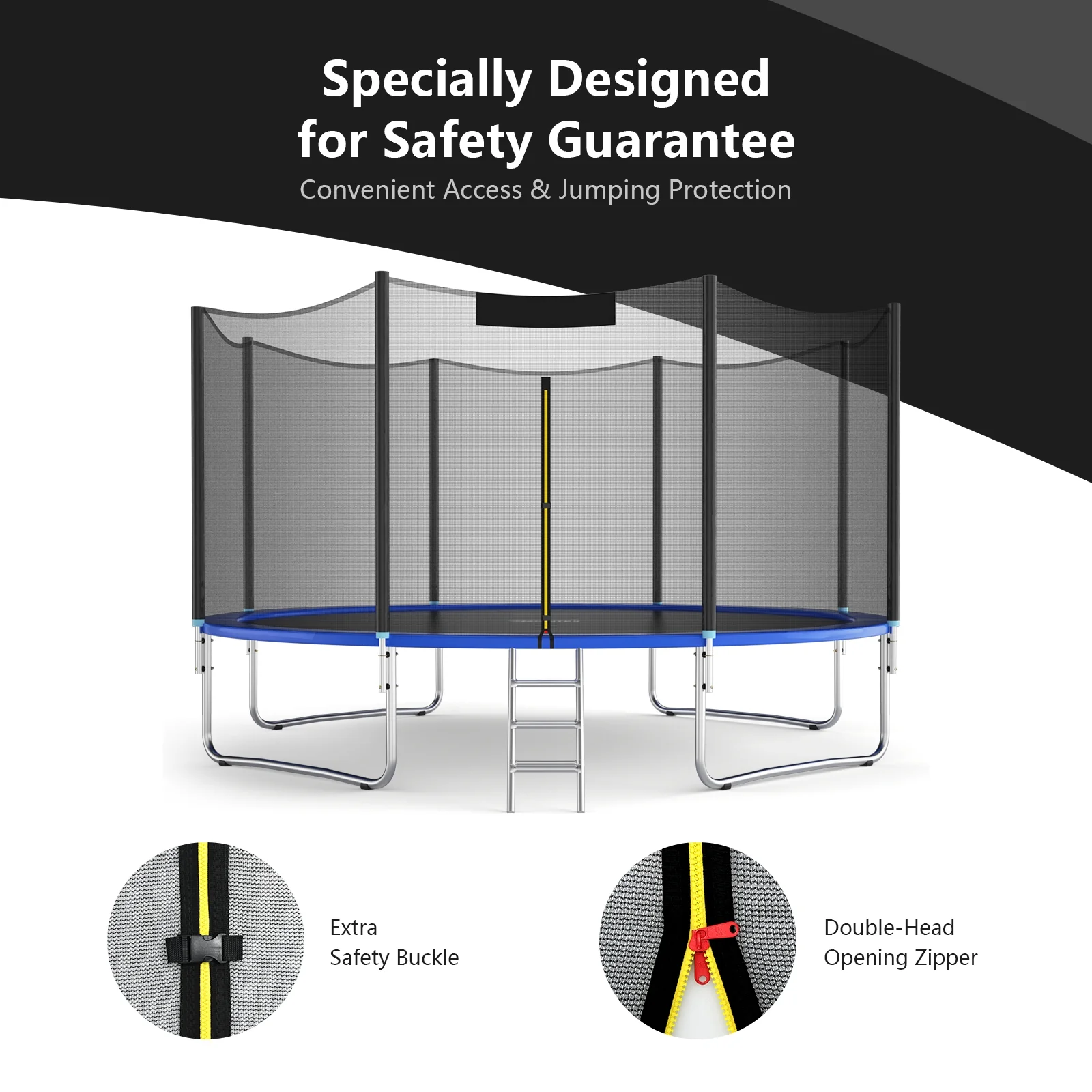 Trampoline Safety Replacement Enclosure Net, 8 ft - Image 7