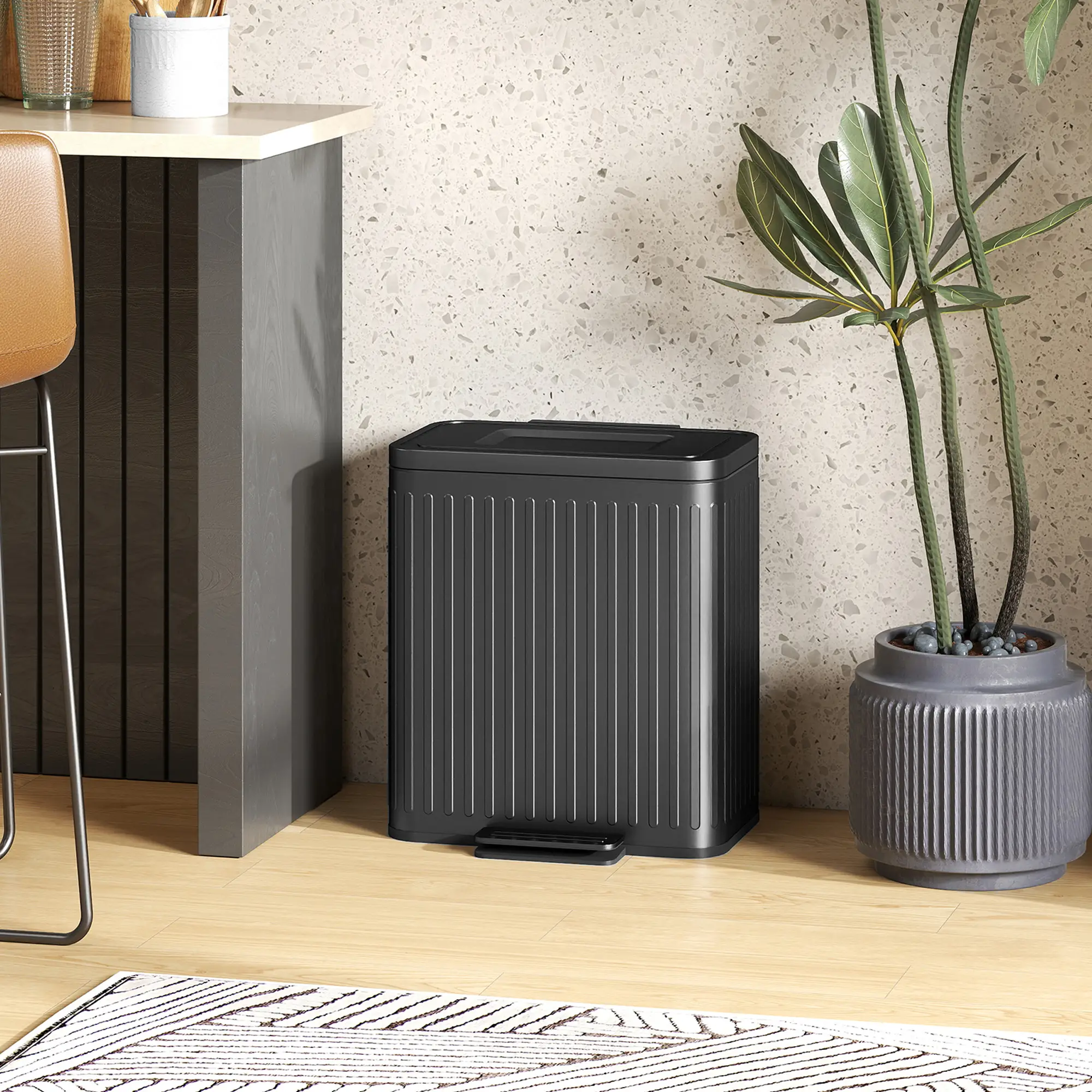 Trash Can, 2 x 5.3 Gallon, Soft Close Lid, Removable Inner Buckets - Image 8