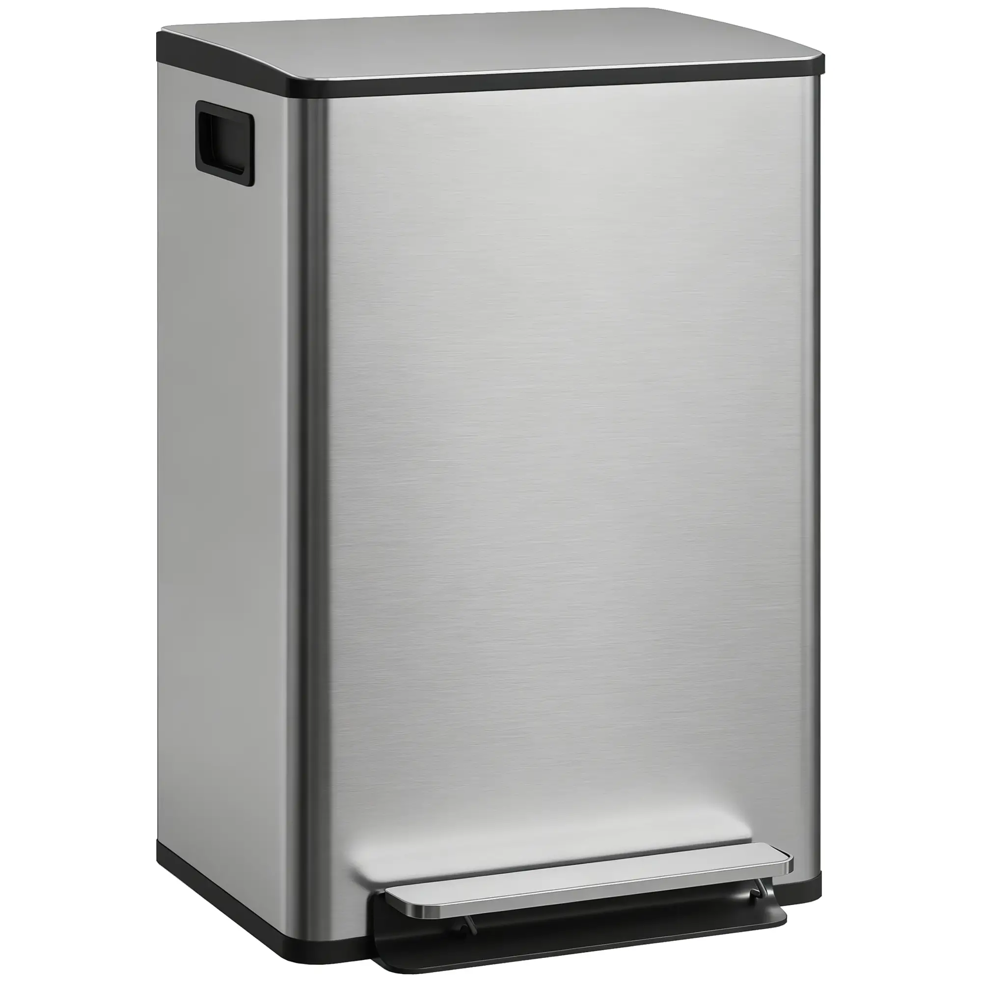 Trash Can with Soft-Close Lid, Garbage Can with Removable Inner Bucket for Kitchen 13.2gal, Silver - Image 10