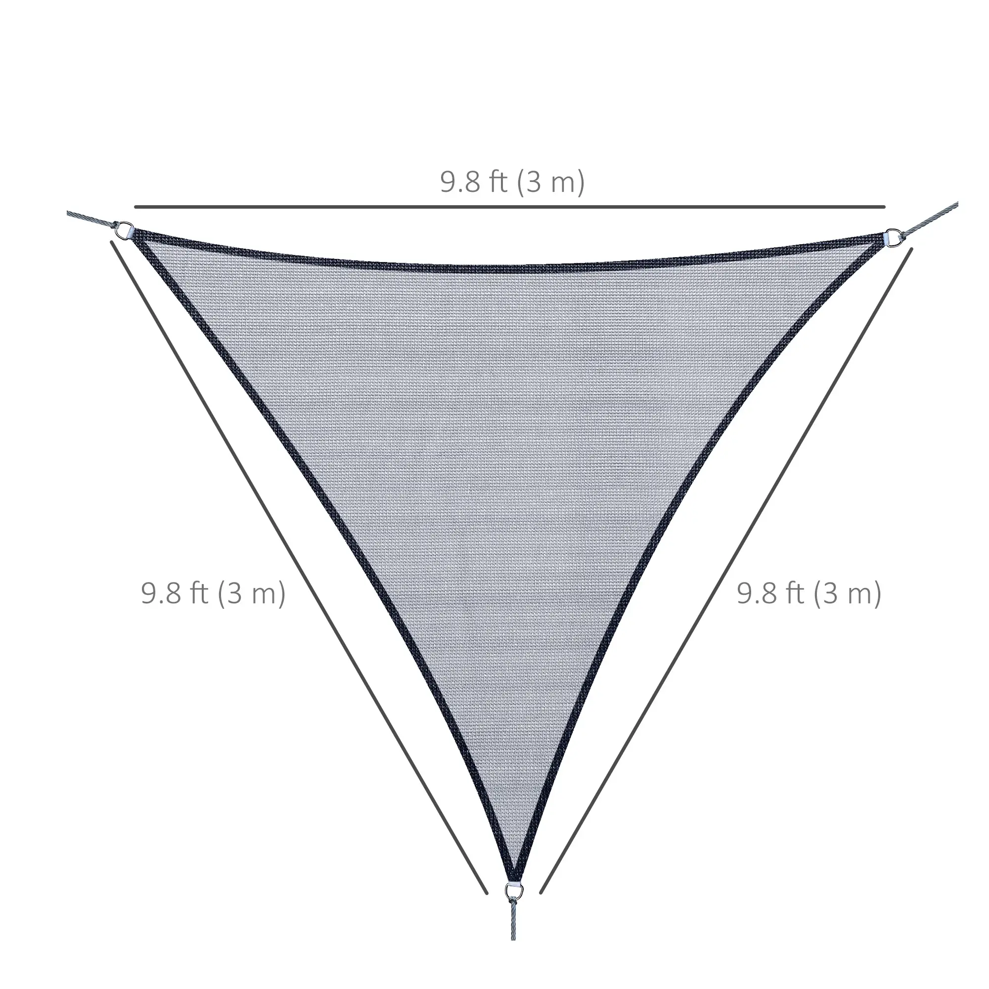 Triangle 10' Canopy Sun Sail, UV Protector, Outdoor Patio Cover, Grey - Image 3