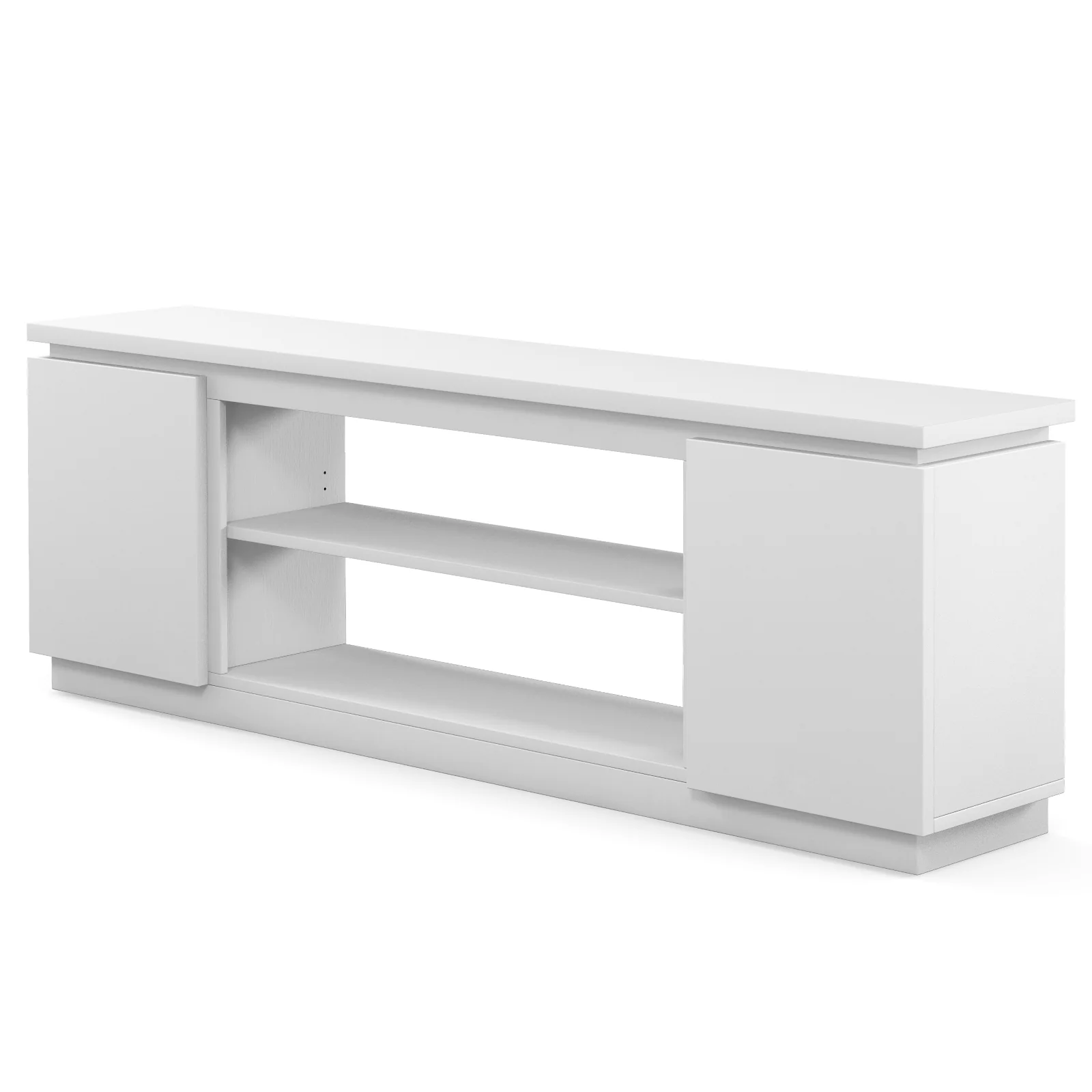 TV Cabinet, 80 Inch, 3 Adjustable Shelves, Anti-Tipping Kit, White - Image 5