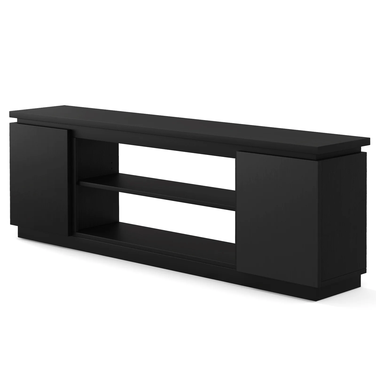 TV Cabinet With 3 Adjustable Shelves, Anti-Tipping Kits, 80 Inch, Black - Image 5