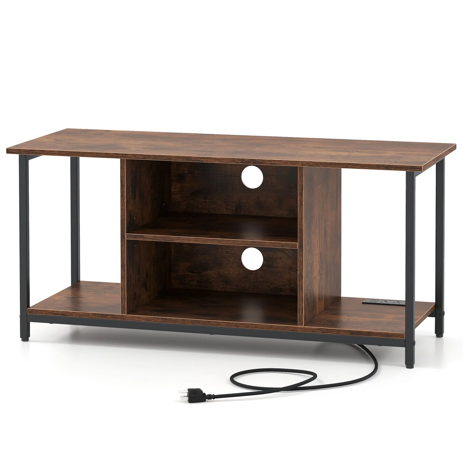 TV Stand Entertainment Center, 50 Inches, Brown