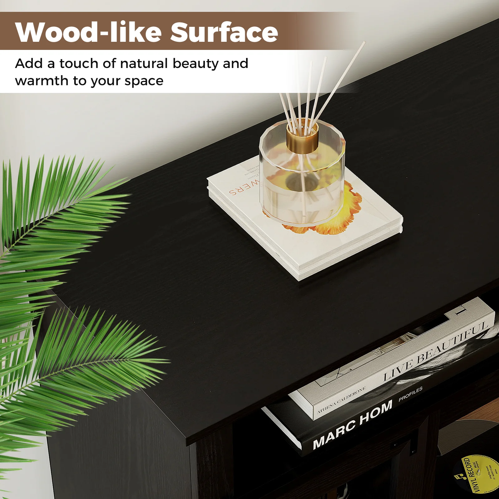 TV Stand With LED Lights, Remote Control, Black - Image 7