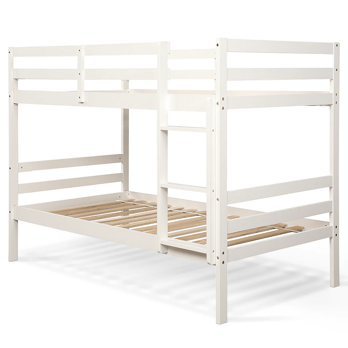 Twin Bunk Bed, Solid Hardwood, White - Image 4