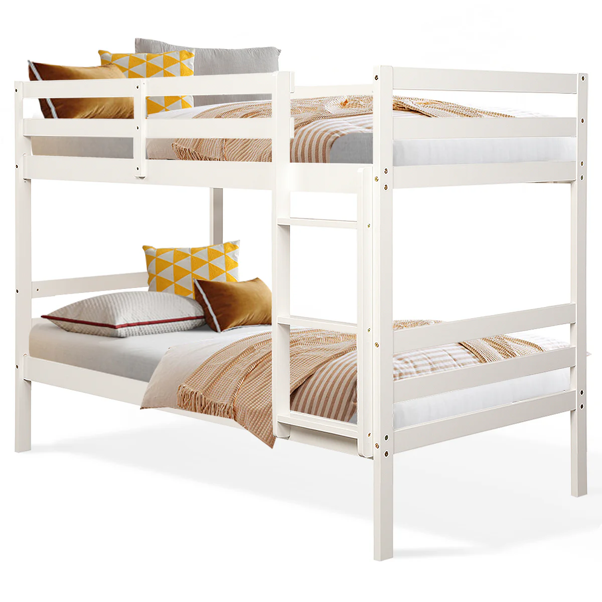 Twin Bunk Bed, Solid Hardwood, White - Image 5