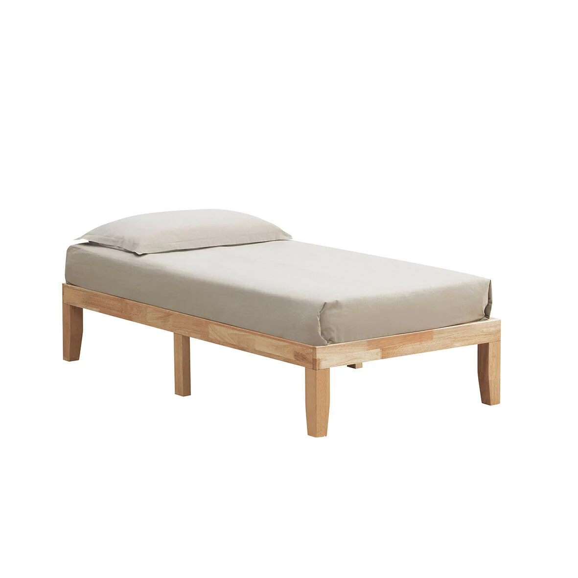 Twin Size 14 Inch Wooden Slats Mattress Frame, Natural - Image 5