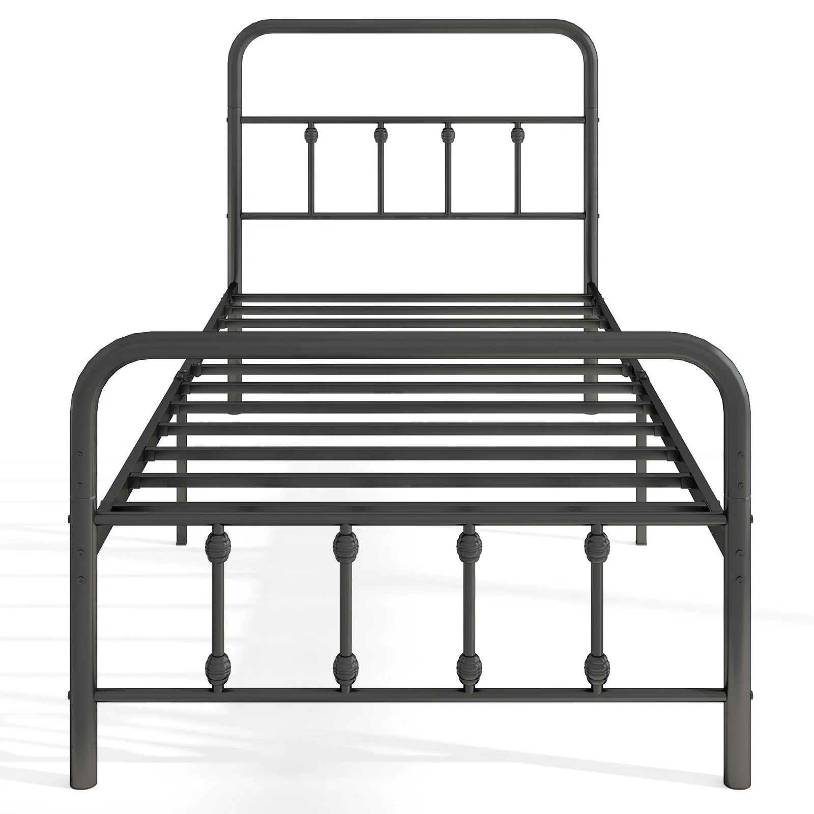 Twin Size Bed Frame With Headboard, Under Bed Storage, Black - Image 4