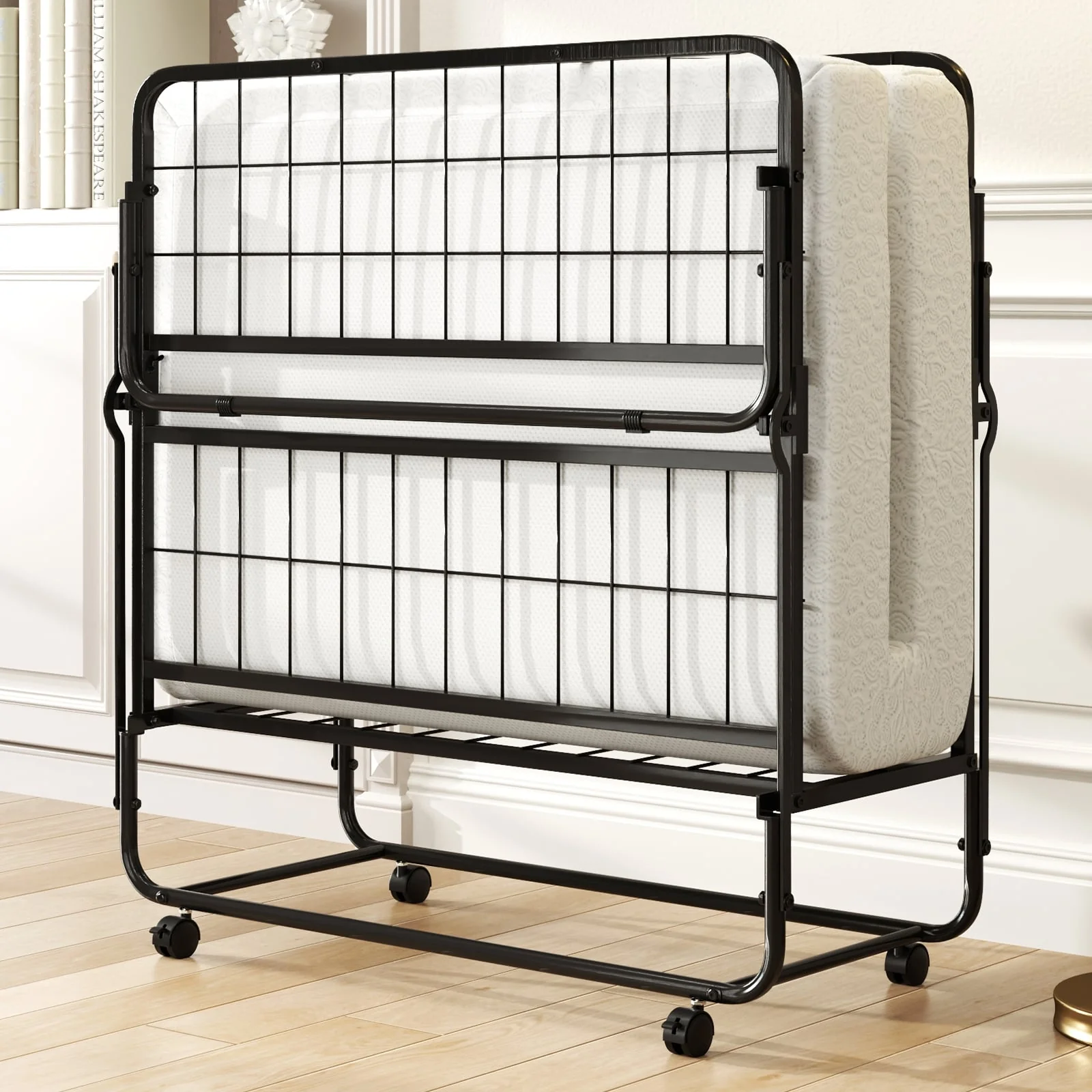 Twin Size Folding Bed, Memory Foam Mattress, Heavy-Duty Metal Frame - Image 6