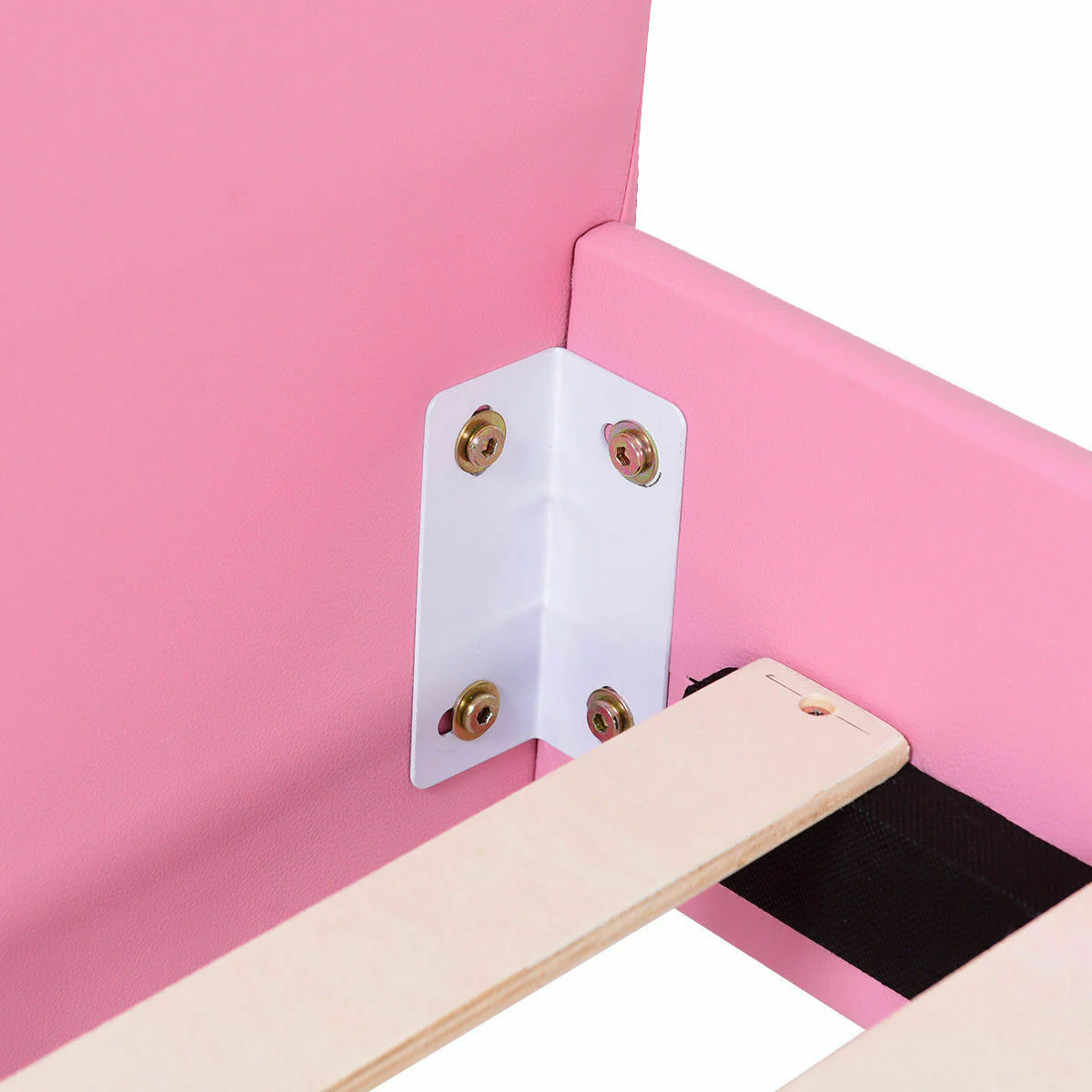 Twin Size Upholstered Platform Toddler Bed, Pink - Image 7