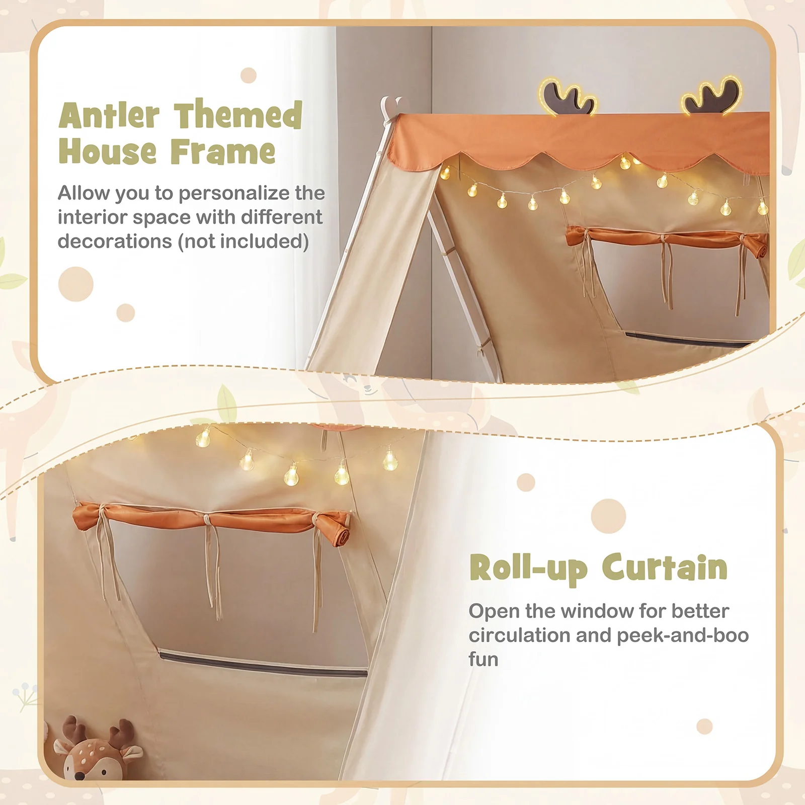 Twin Size Wood Floor Bed With Tent, White - Image 8