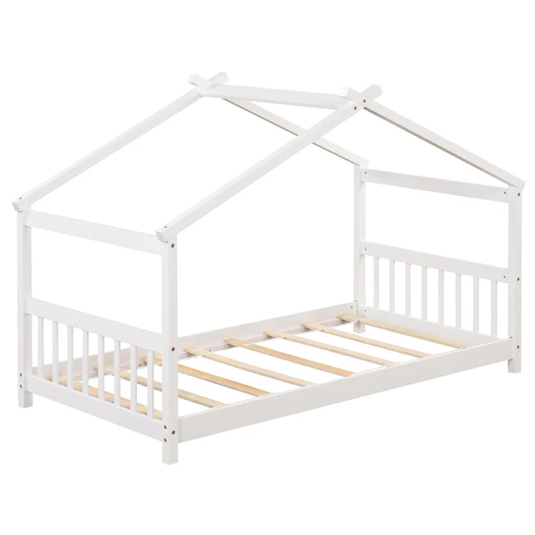 Twin Size Wooden House Bed, Table And Chairs Set, 2-Shelf Bookcase - Image 6