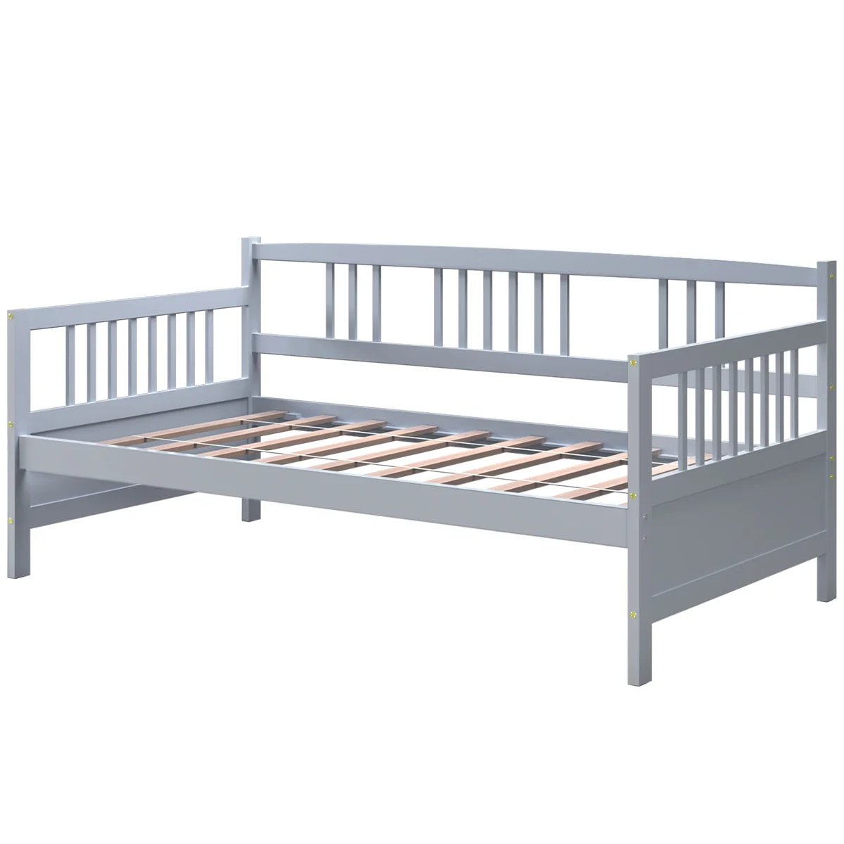 Twin Size Wooden Slats Daybed, Gray