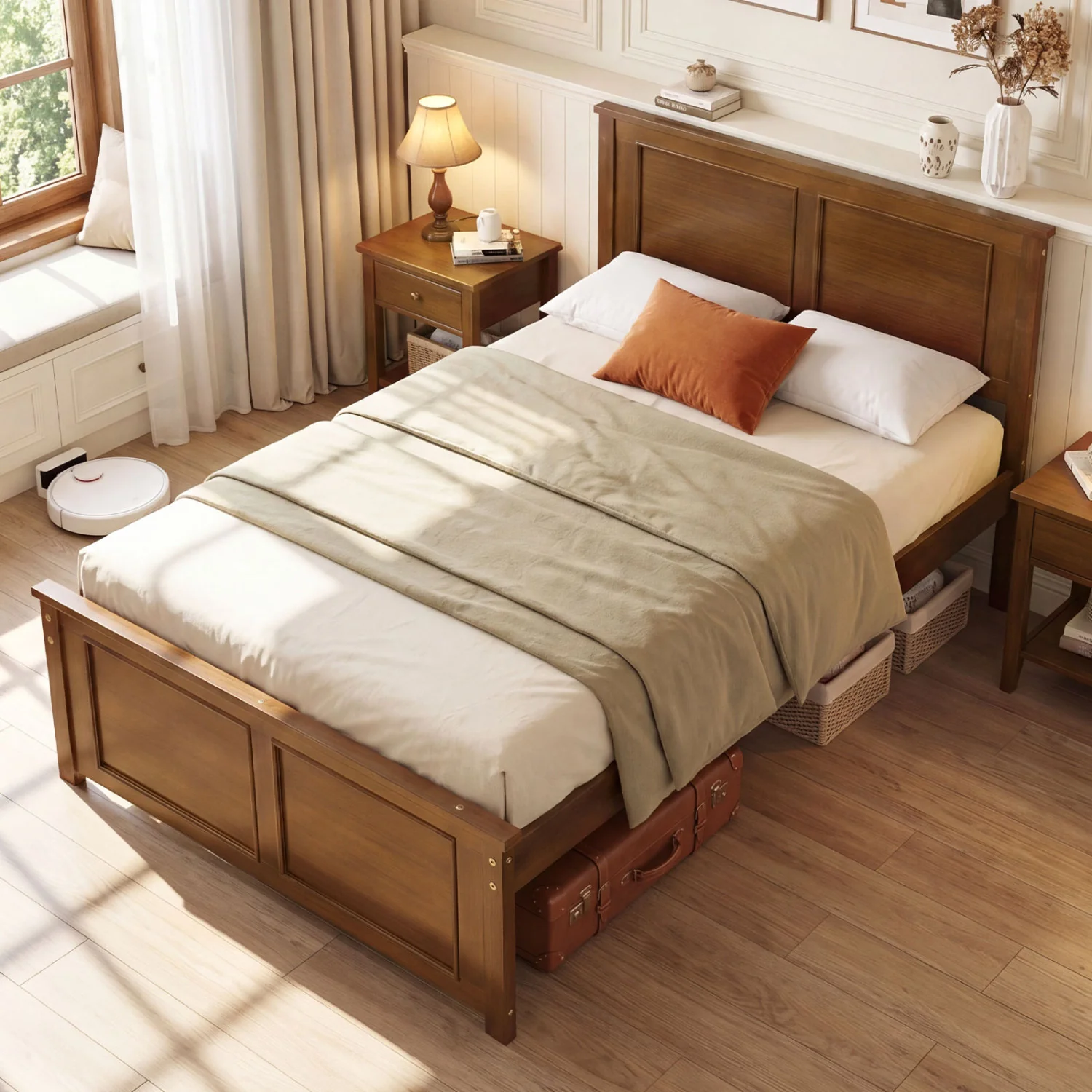 Twin Wood Platform Bed Frame With Headboard - Image 6