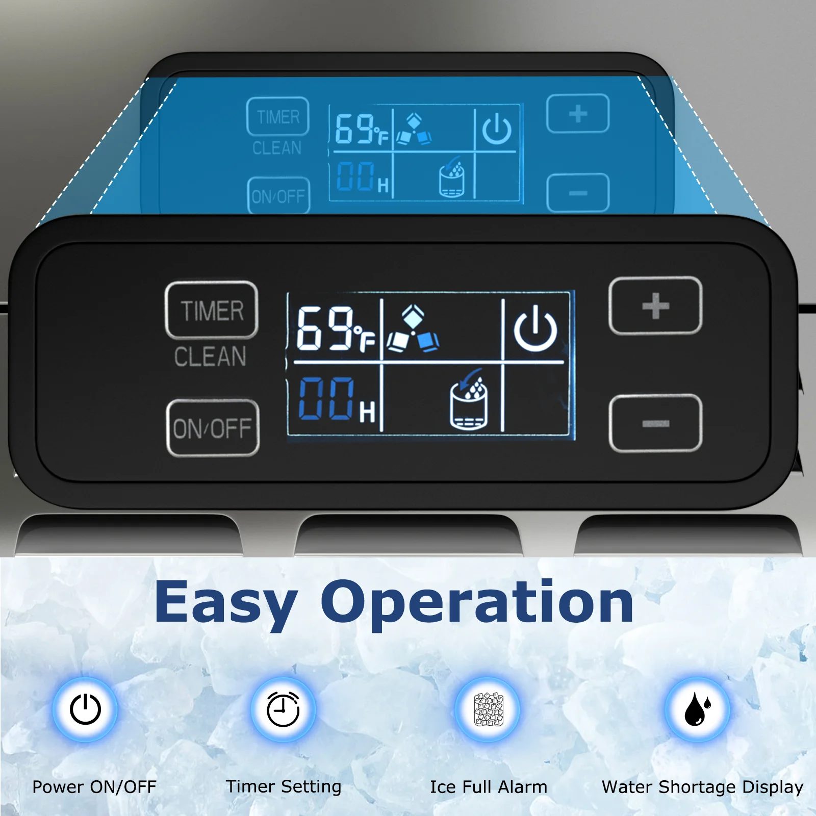 Under Counter Nugget Ice Maker, Self-Cleaning, 24H Timer, Silver - Image 7