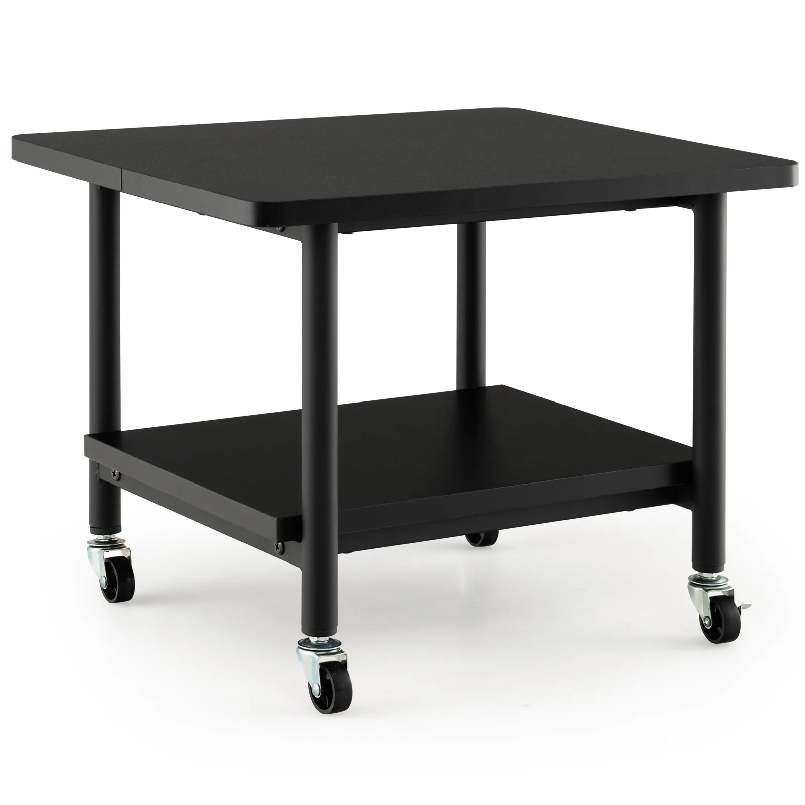 Under Desk Printer Stand, 4 Wheels With Lock, Black - Image 5