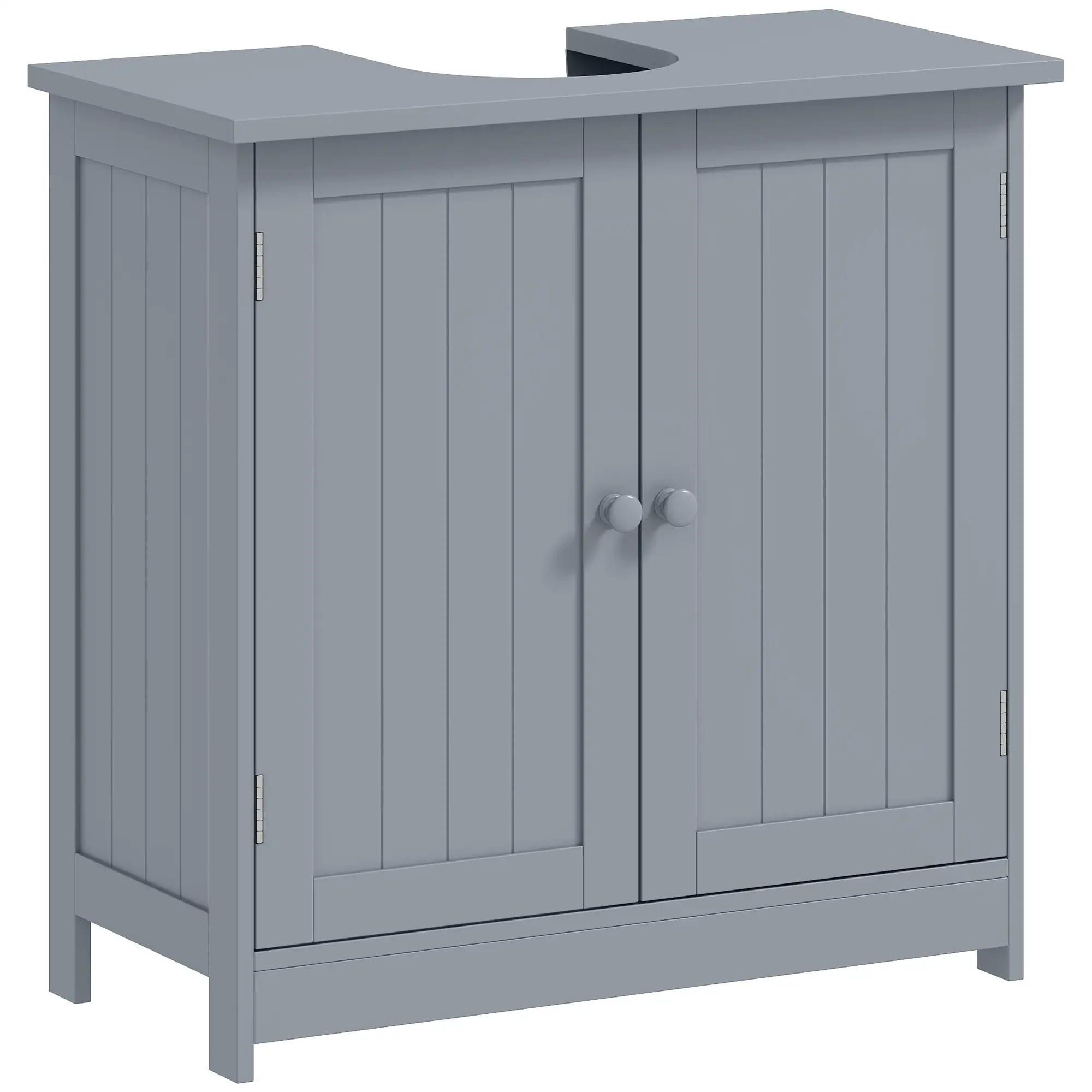 Under Sink Bathroom Cabinet, 2 Doors, Shelf, Grey