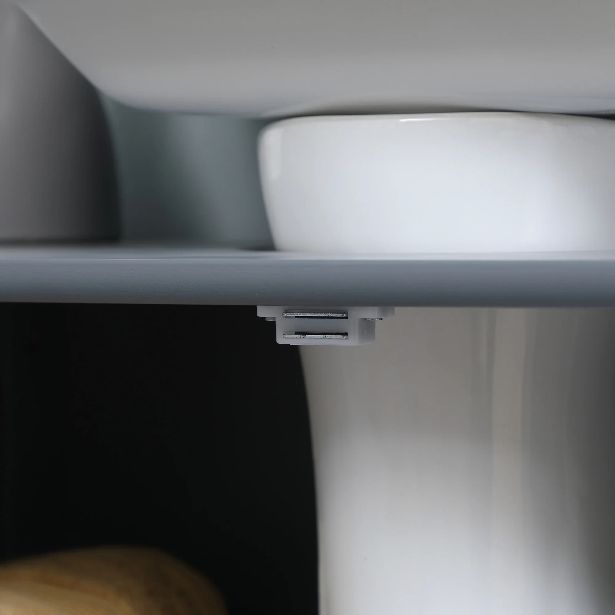 Under Sink Bathroom Cabinet, 2 Doors, Shelf, Grey - Image 10