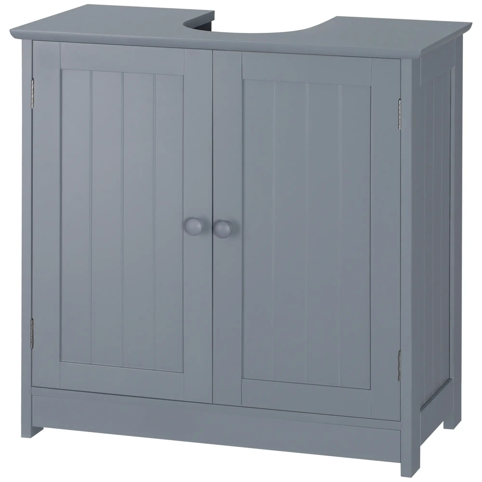 Under Sink Bathroom Cabinet, 2 Doors, Shelf, Grey - Image 11