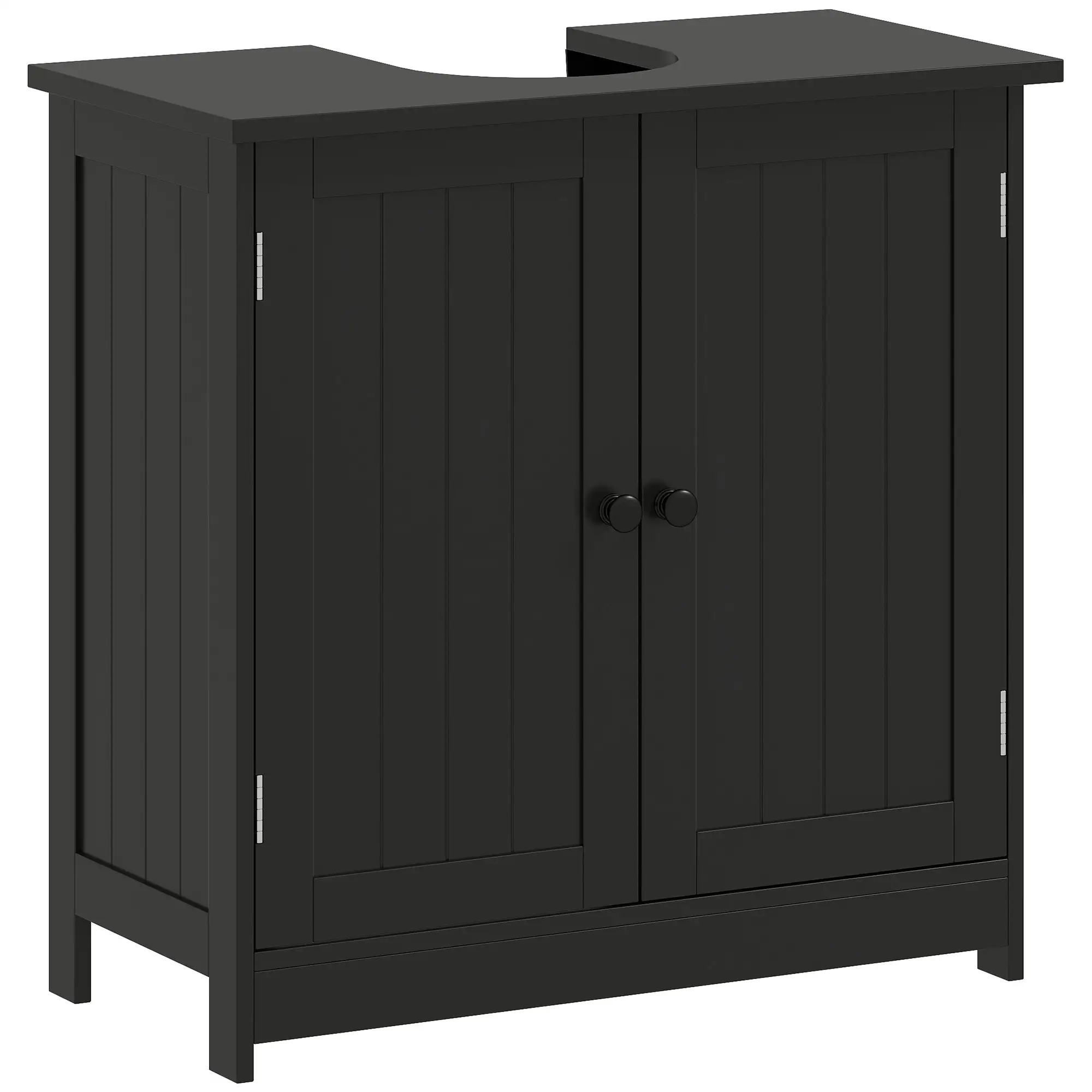 Under Sink Bathroom Cabinet, 2 Doors with Shelf, Black