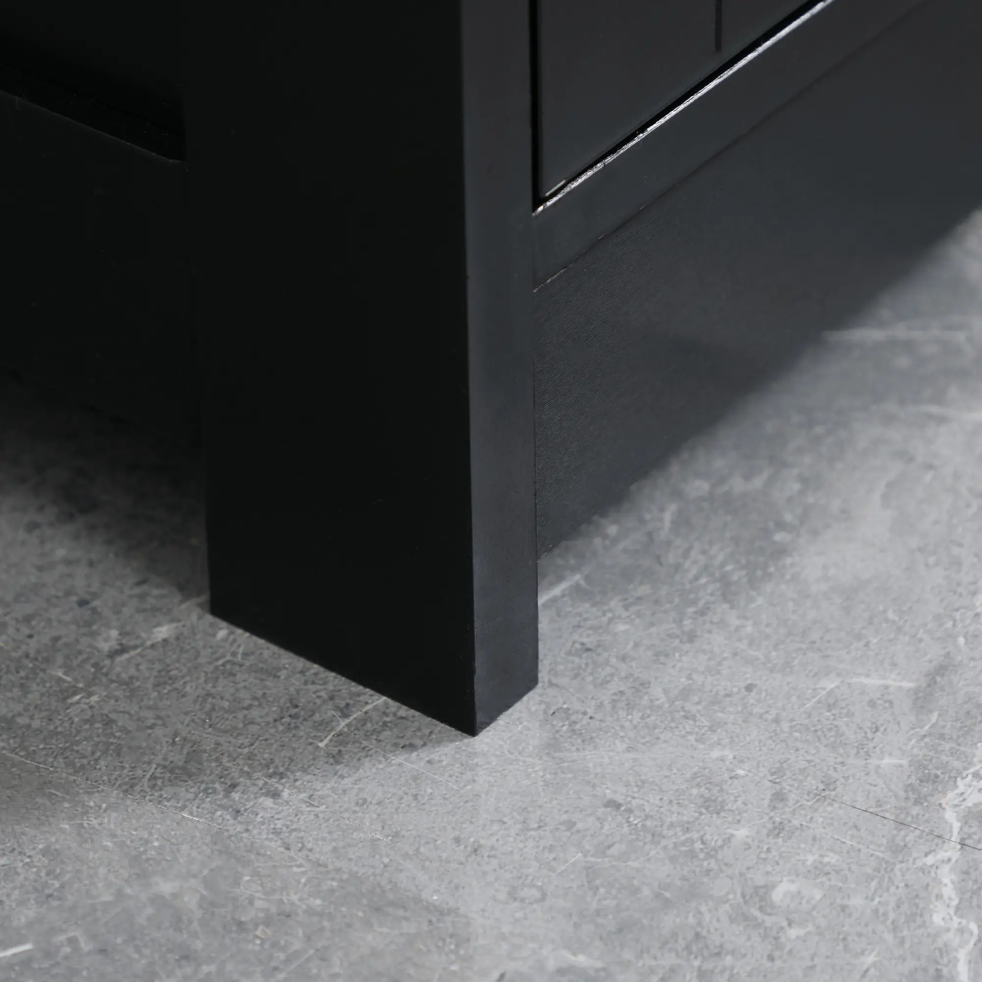 Under Sink Bathroom Cabinet, 2 Doors with Shelf, Black - Image 10