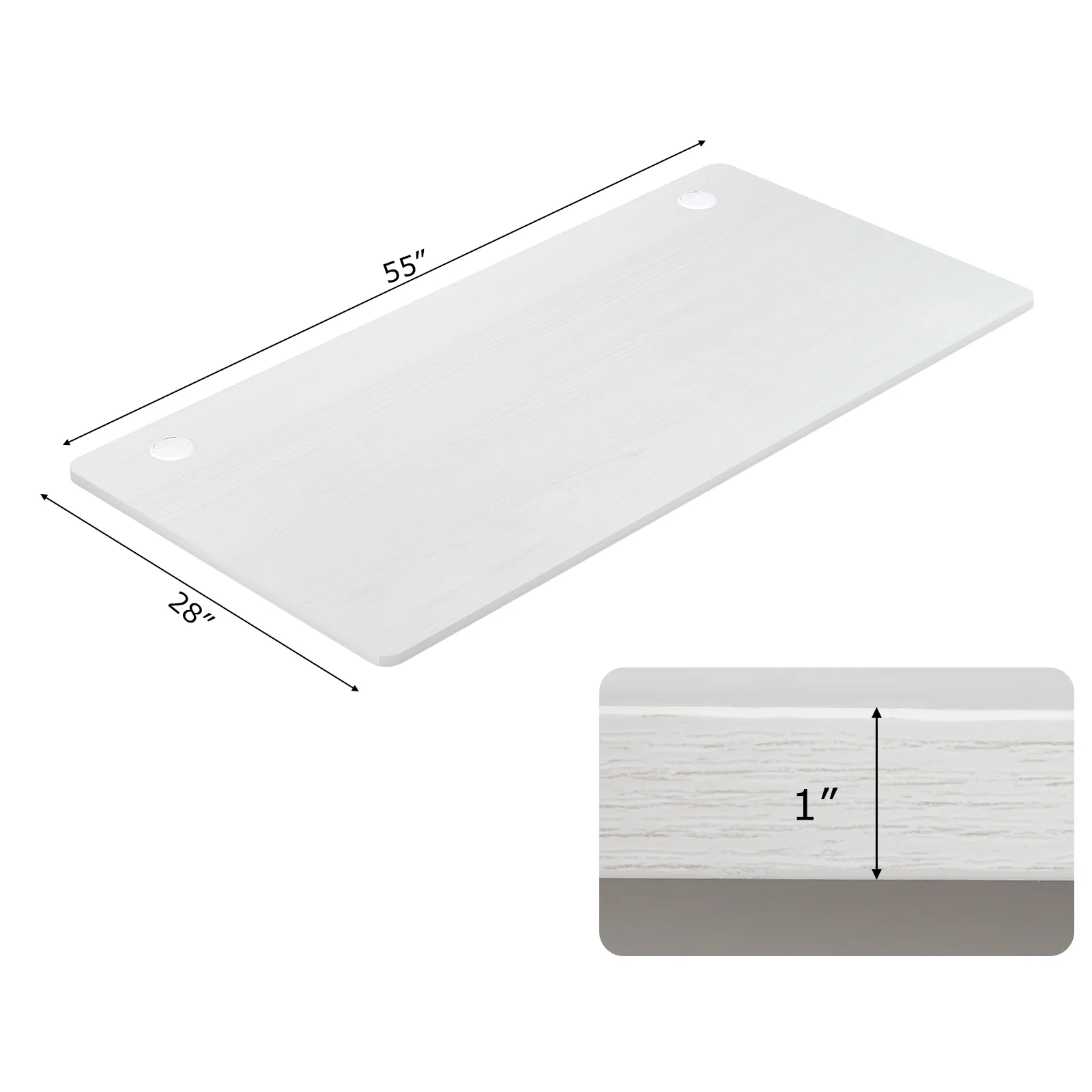 Universal Tabletop, 55" x 28", For Standard And Standing Desk Frame, White - Image 6