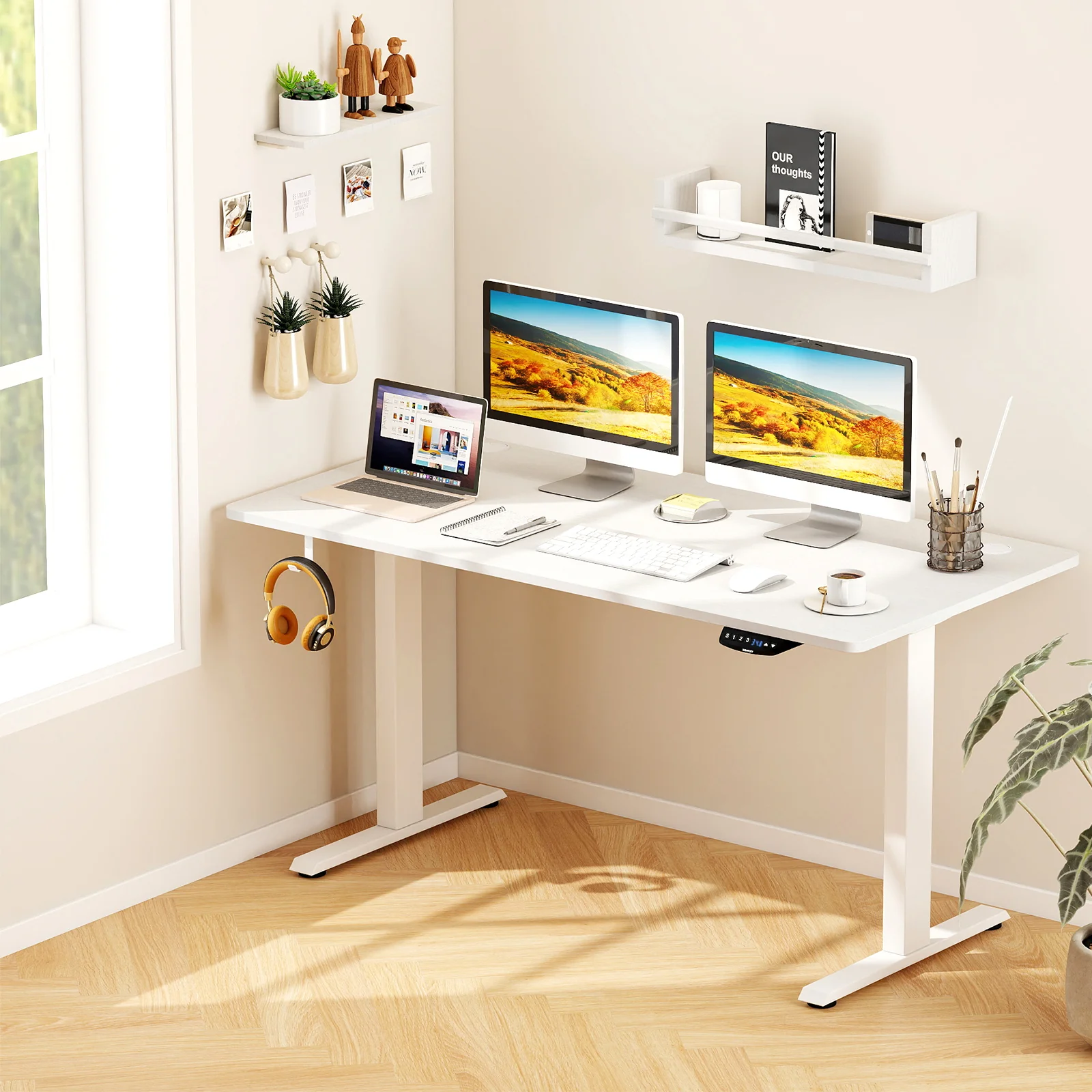 Universal Tabletop, 55" x 28", For Standard And Standing Desk Frame, White - Image 7