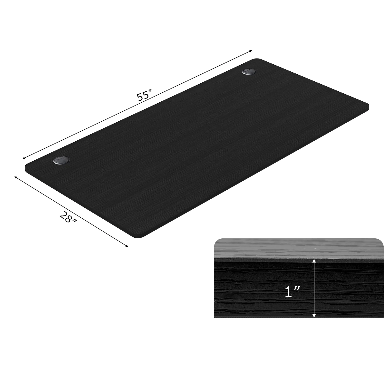 Universal Tabletop, 58" x 28", For Standard And Standing Desk Frame, Black - Image 6