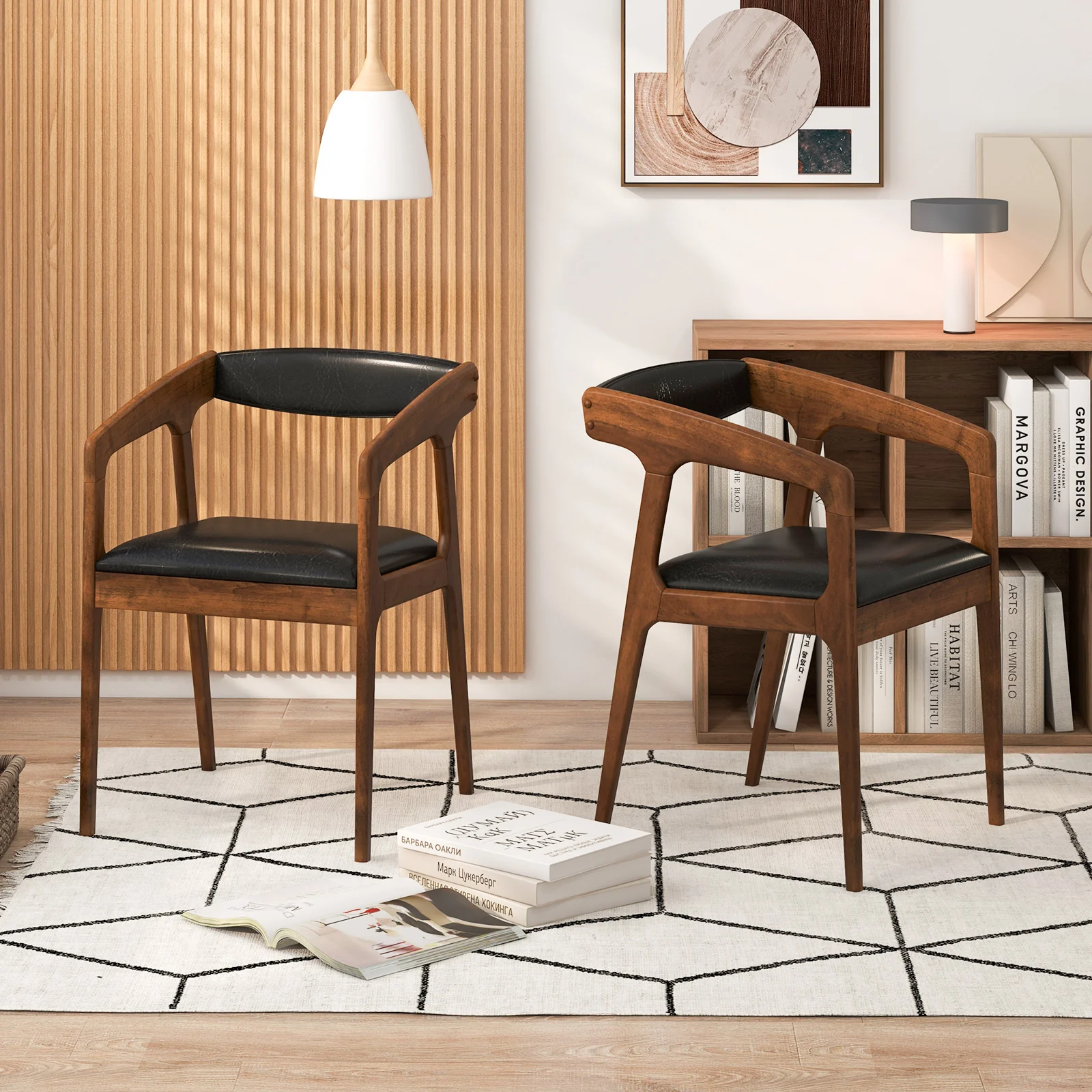 Upholstered Armchairs Set Of 2, Brown - Image 3