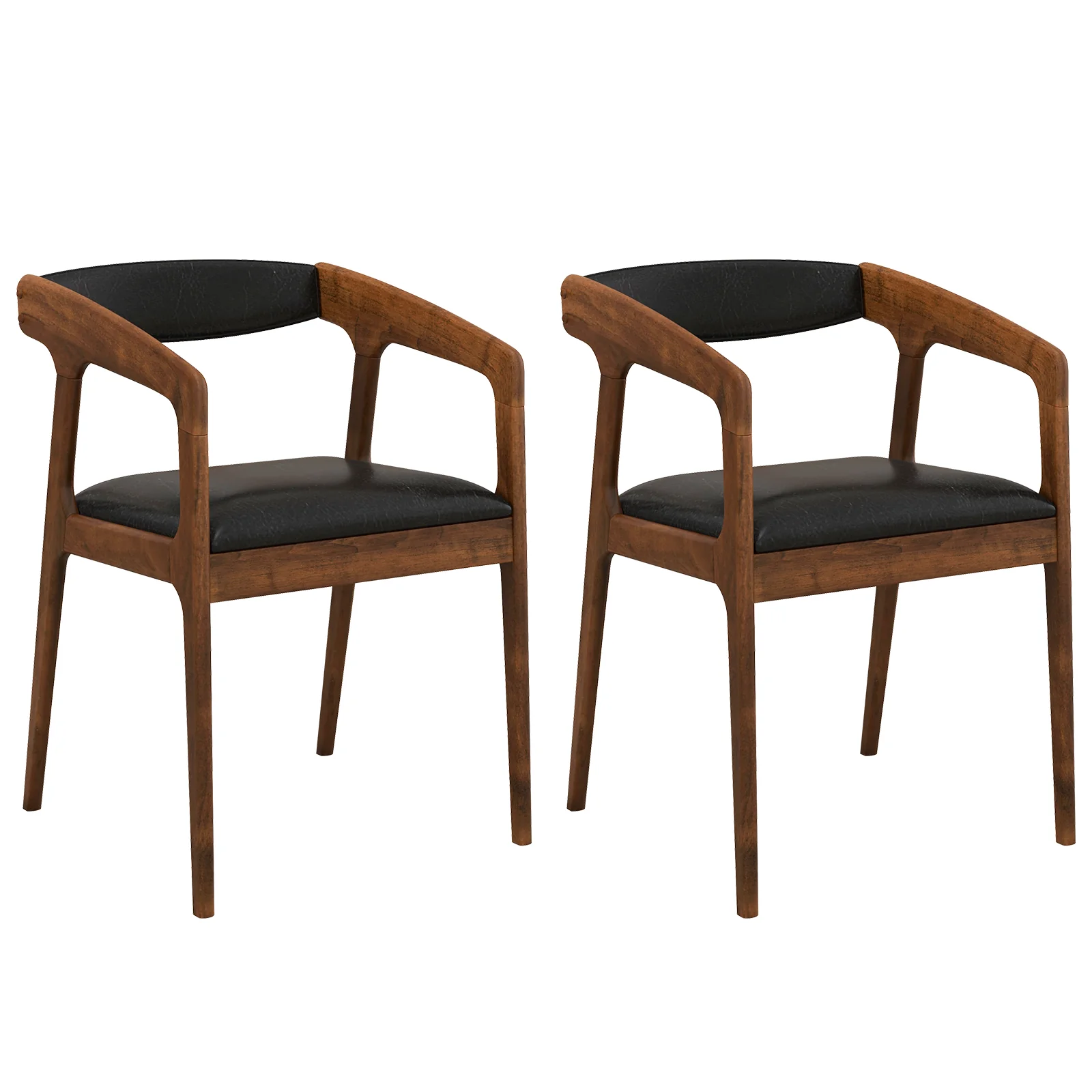 Upholstered Armchairs Set Of 2, Brown - Image 4