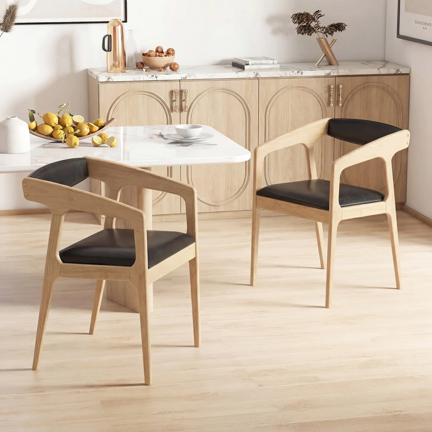 Upholstered Armchairs Set of 2, Natural - Image 2