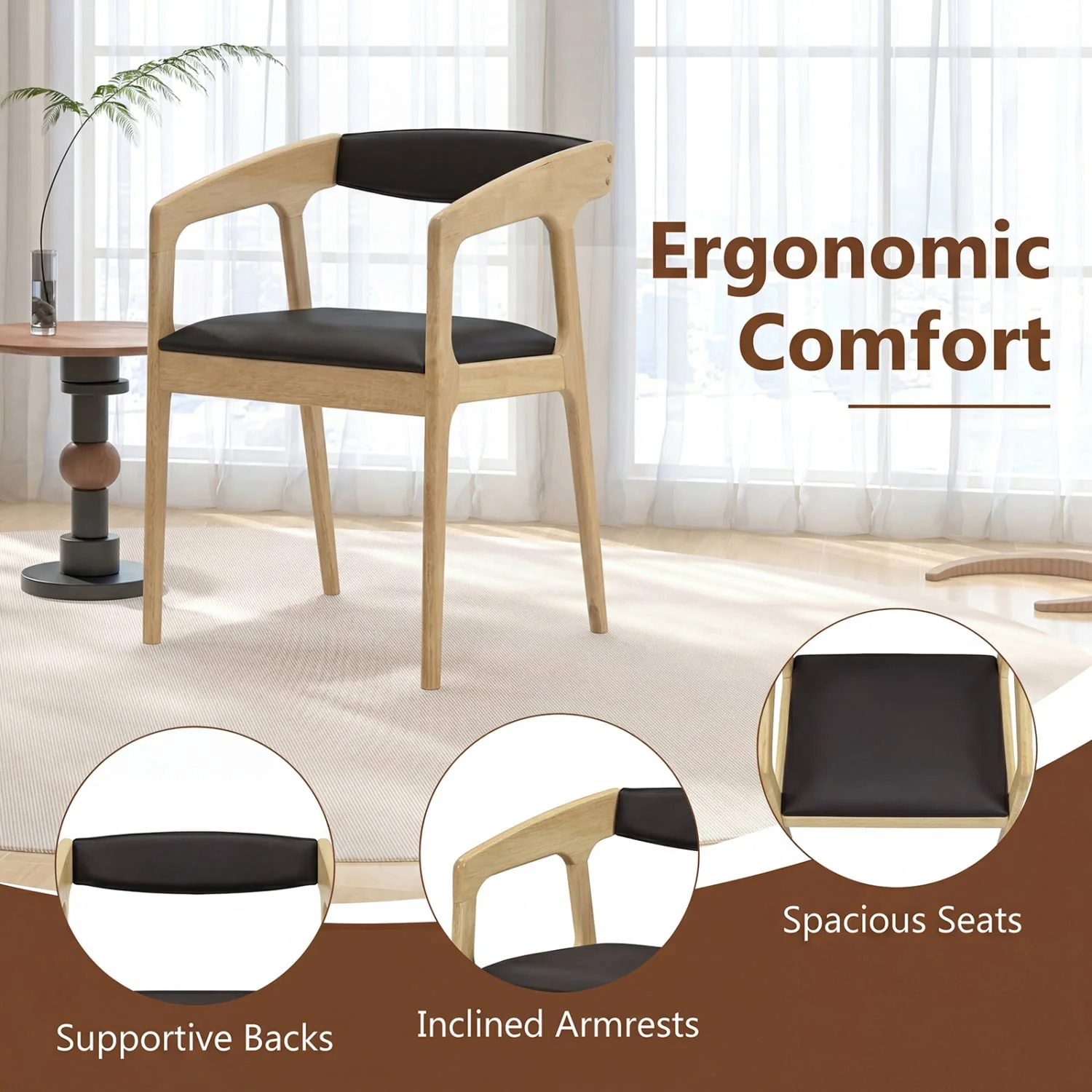 Upholstered Armchairs Set of 2, Natural - Image 6
