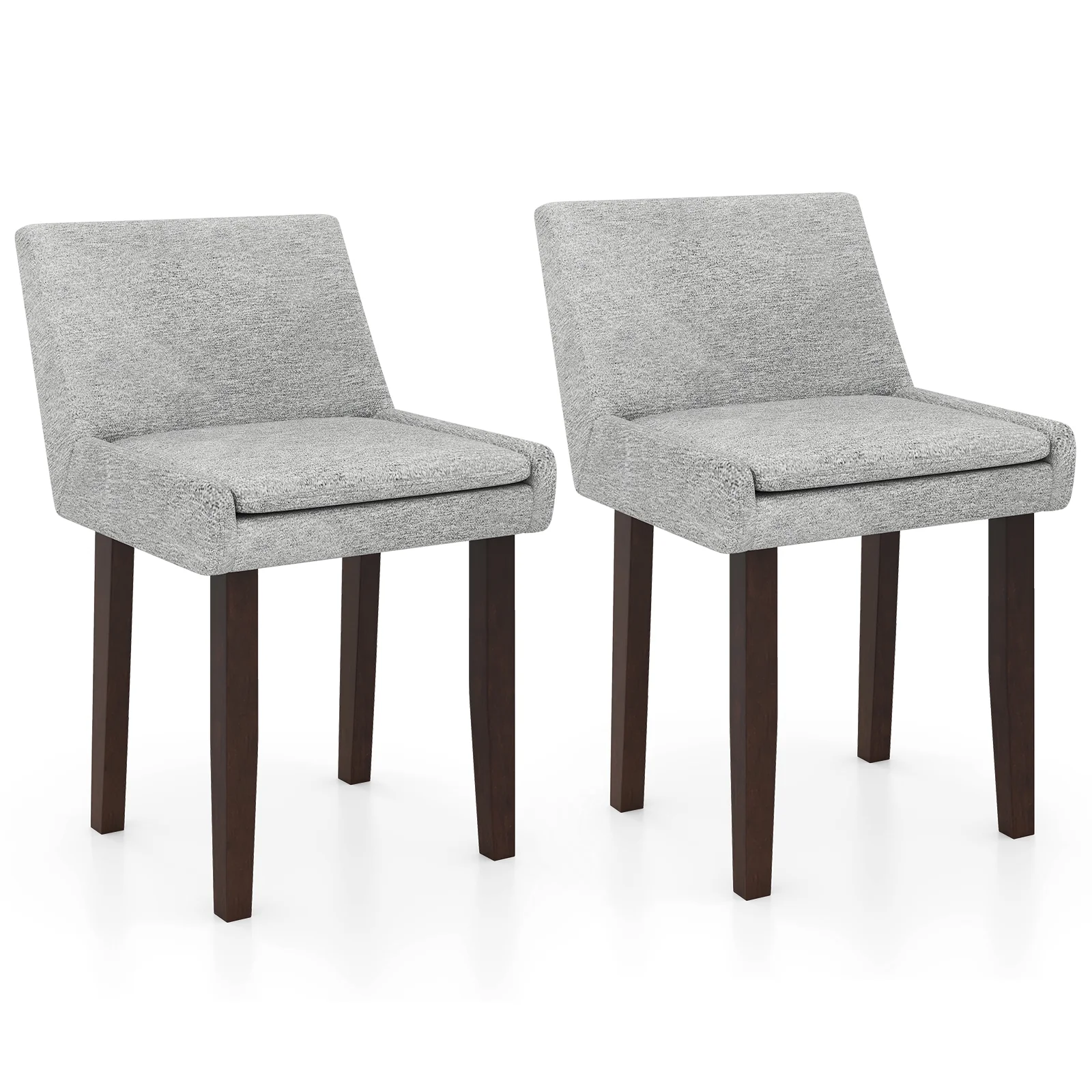Upholstered Fabric Side Chair Set, 2 Piece, Gray - Image 4