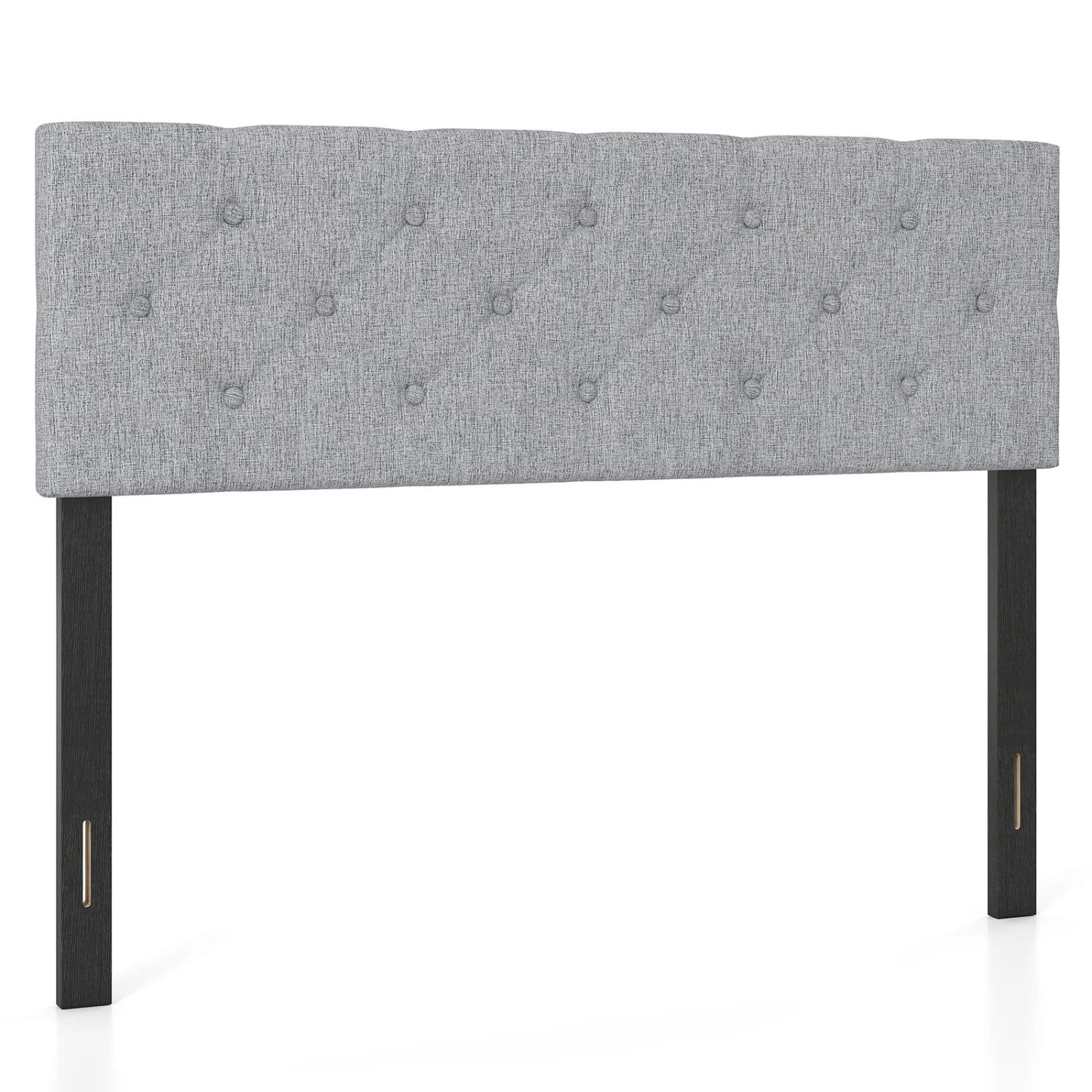 Upholstered Headboard Queen/Full, Tufted Linen, Gray