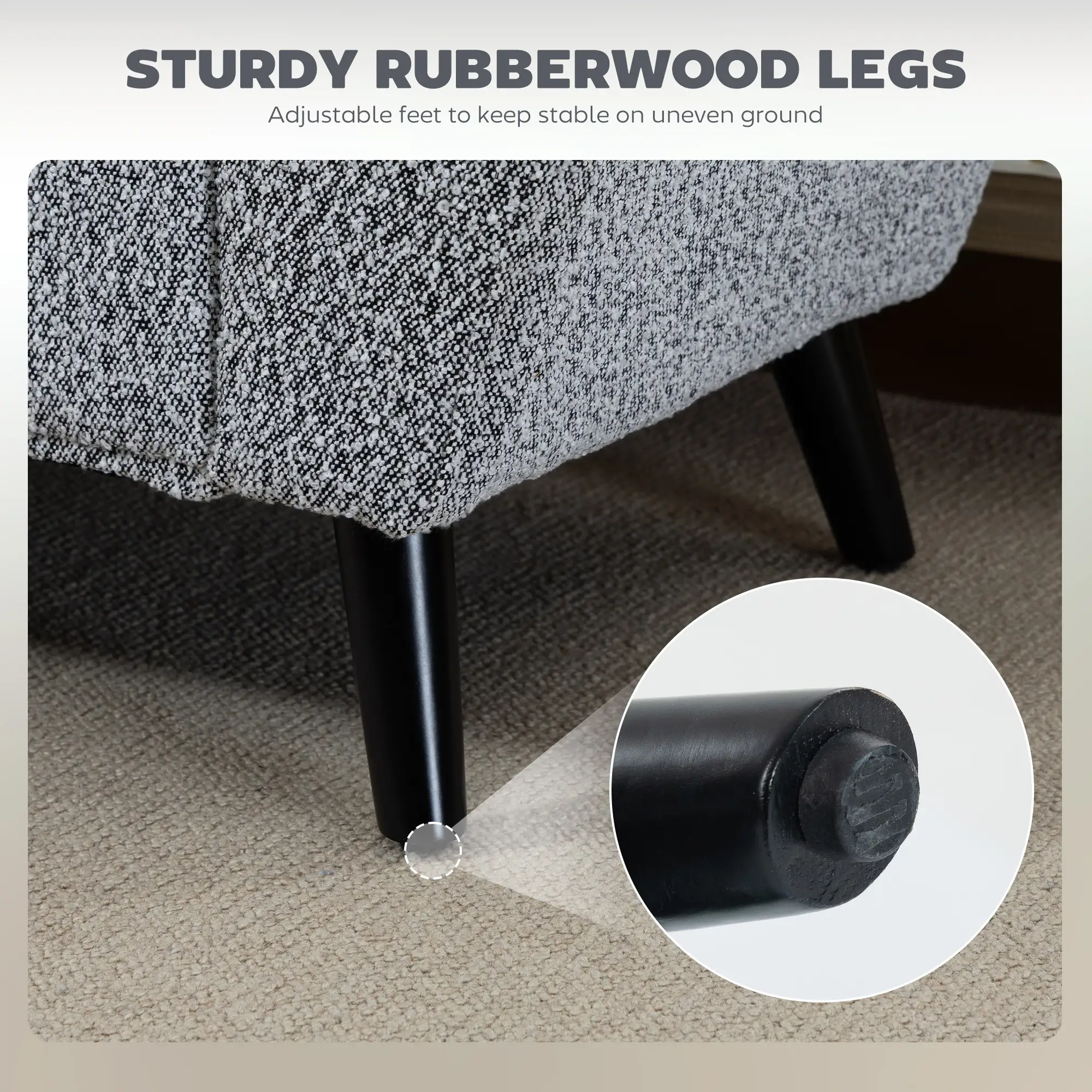 Upholstered Storage Bench with Arms, Modern Ottoman, Grey - Image 7