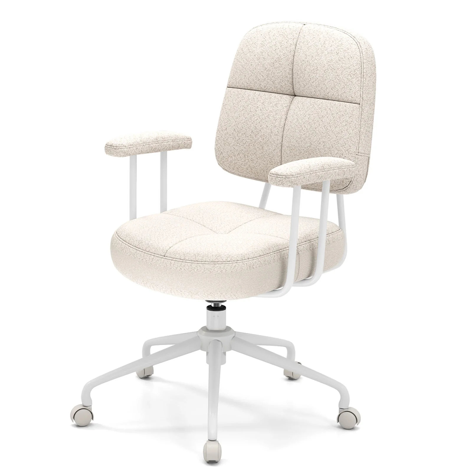 Upholstered Task Office Chair, Beige - Image 5