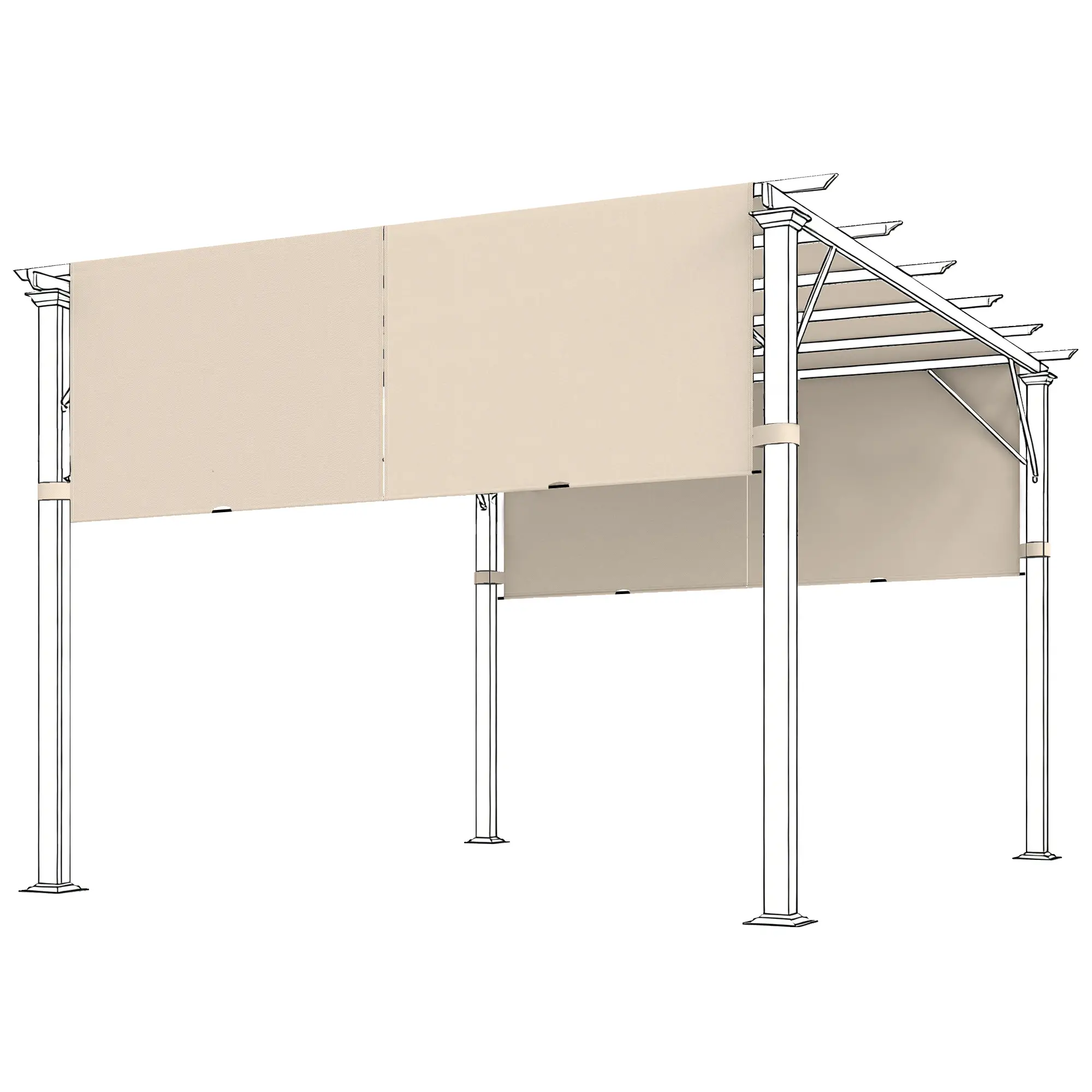 UV Protection Pergola Replacement Canopy, 10' x 11.8', Khaki - Image 11