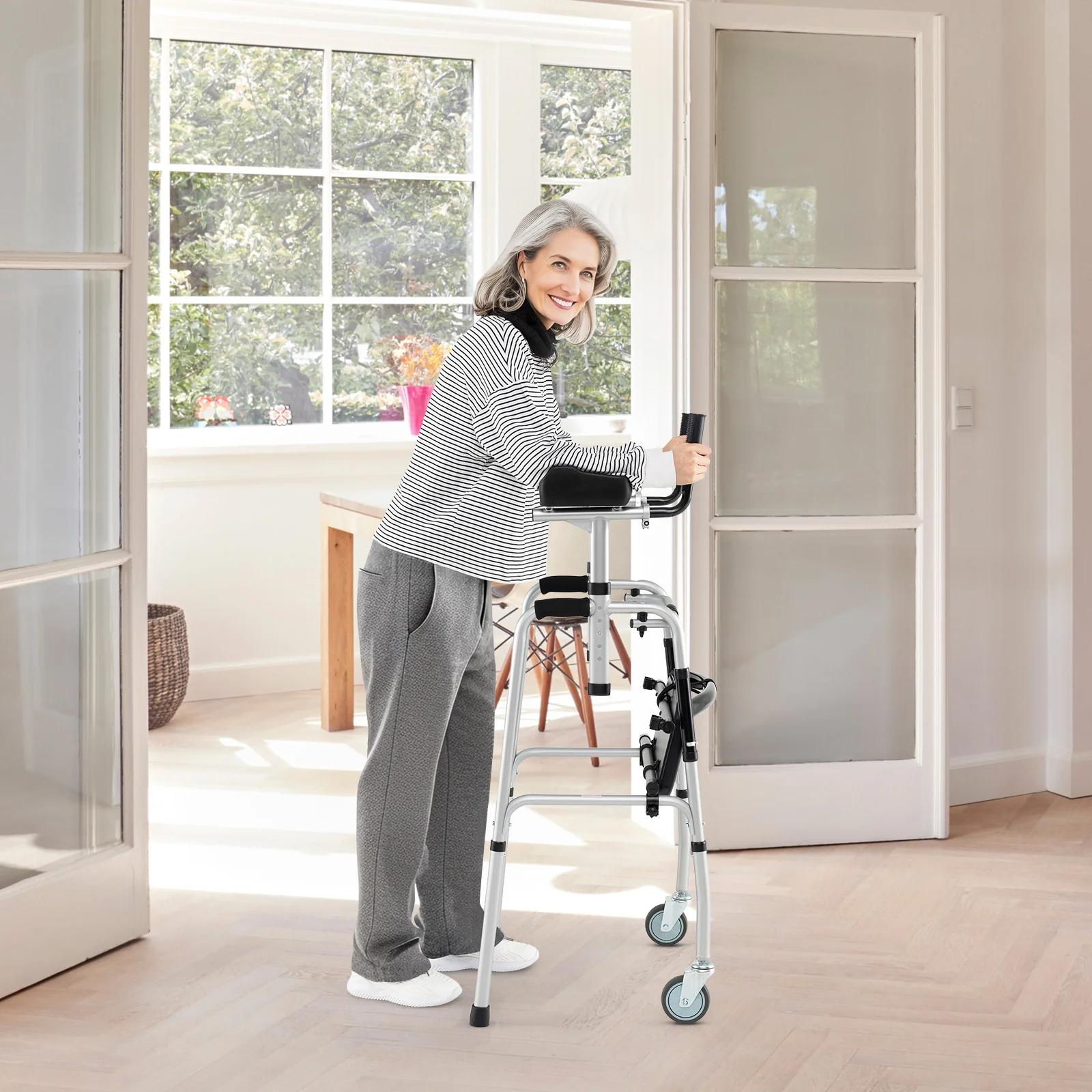 Versatile Rolling Walker, Silver - Image 2