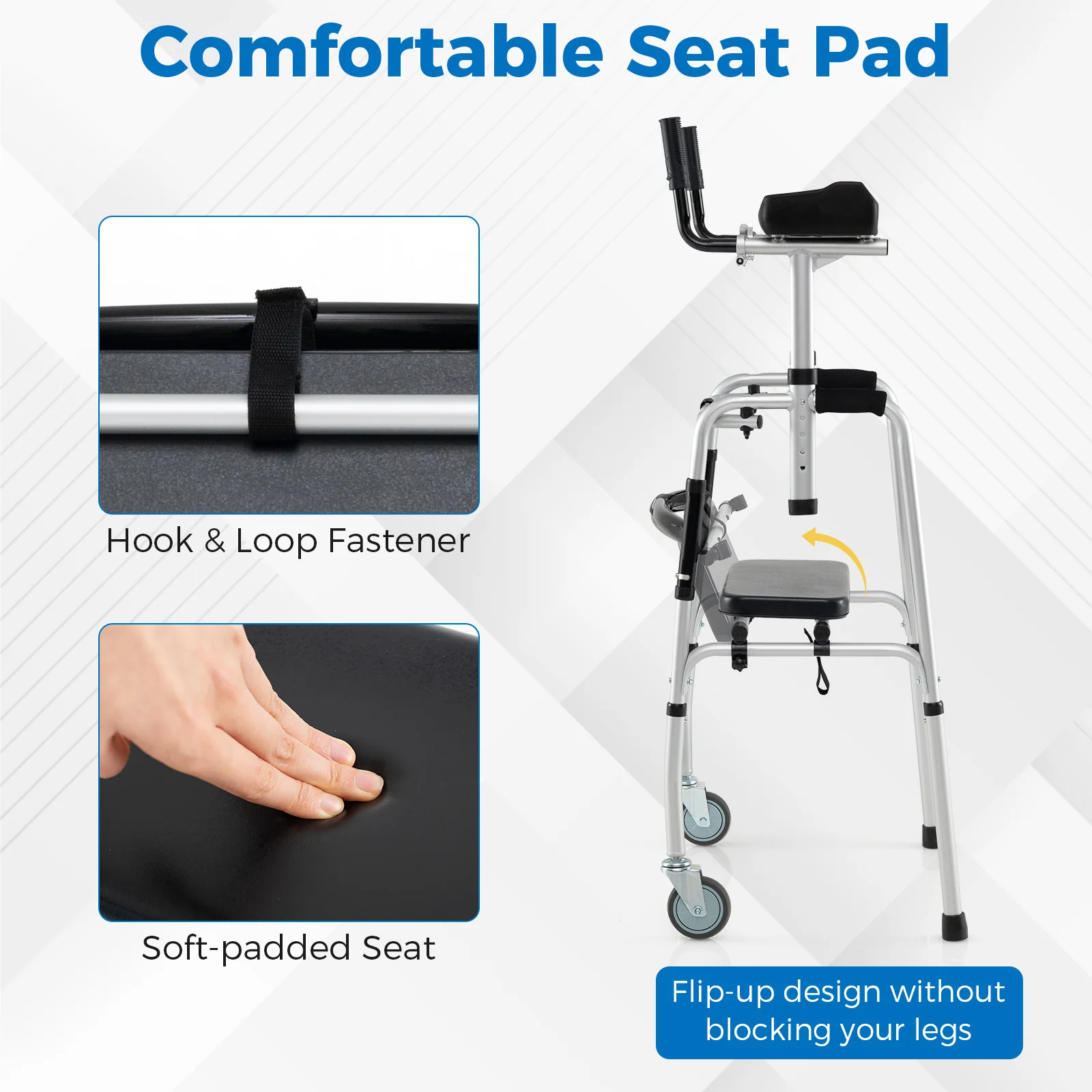 Versatile Rolling Walker, Silver - Image 8