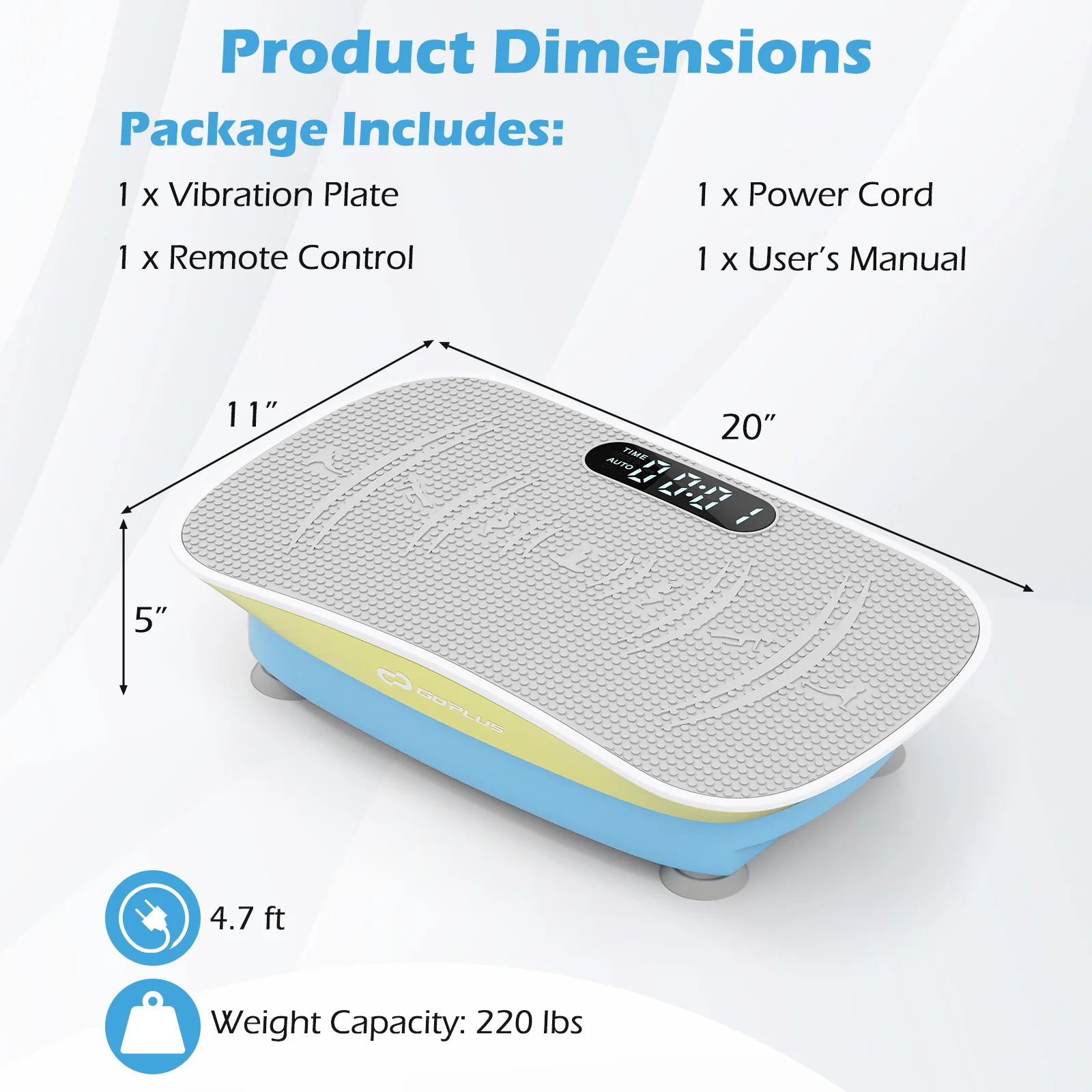 Vibration Plate Exercise Machine, 10 Speed Intensities, Blue & Green - Image 6